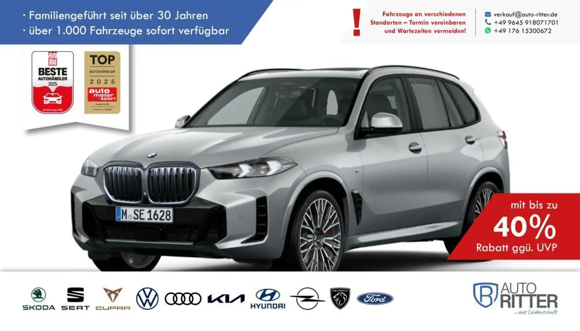 BMW X5 xDrive40d M Sportpaket Pro Stand-Hzg|AHK|P... Grau - 1
