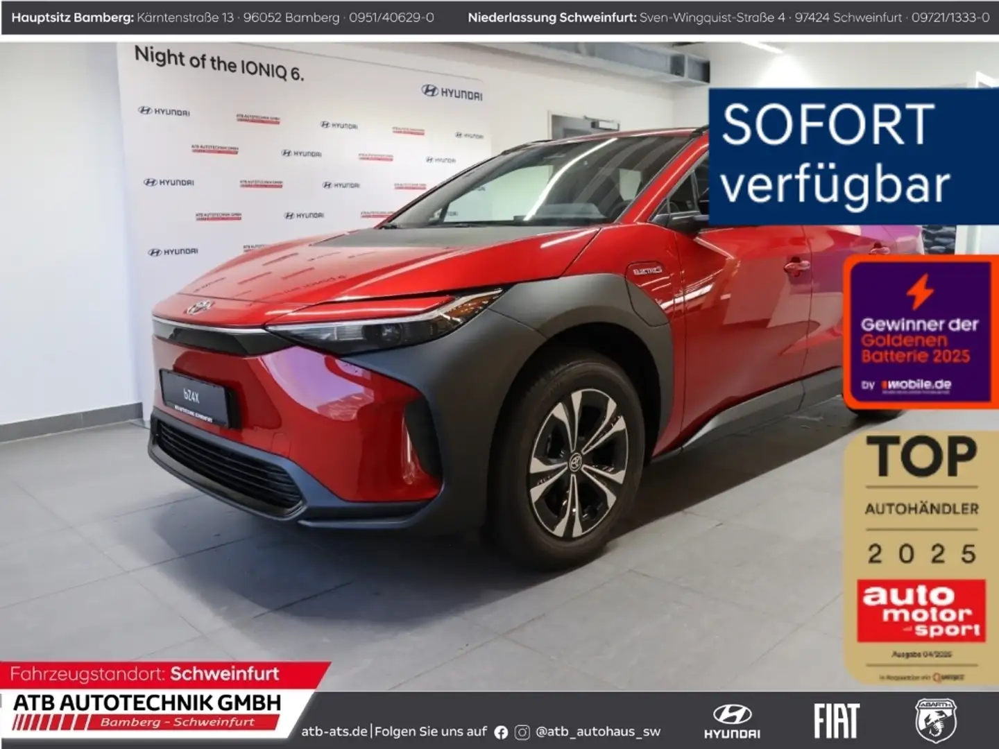 Toyota bZ4X 71,4 kWh 11-kW-Lader 4x2 Comfort-P Roşu - 1