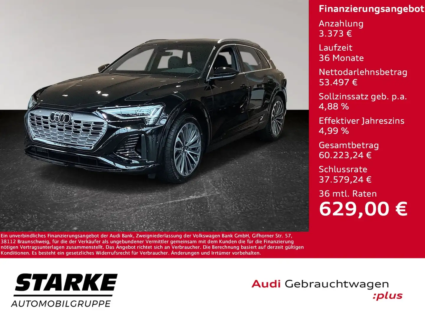 Audi Q8 e-tron 50 quattro S line Schwarz - 1