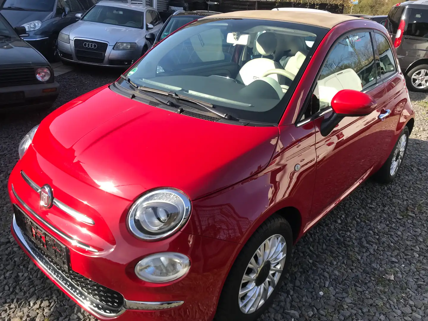 Fiat 500 1.3 Cabrio Lounge / PDC / Alus / 1.Hand Rot - 1