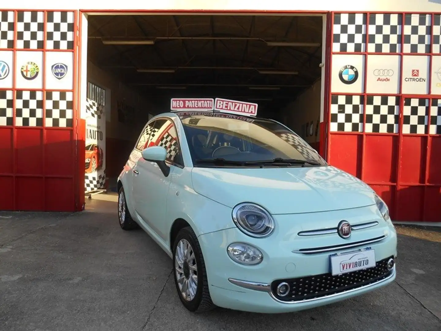 Fiat 500 500 1.2 Lounge 69cv X NEOPATENTATI EURO 6B Groen - 1