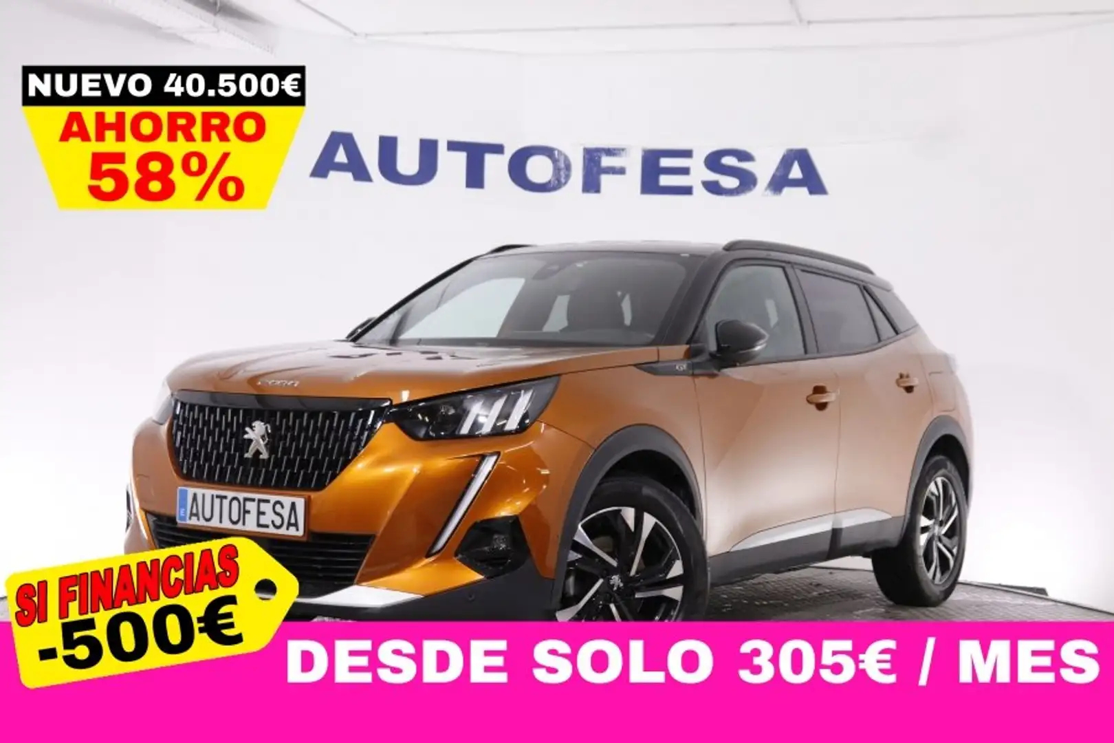 Peugeot 2008 1.2 PURETECH GT AUTO 130CV 5P # NAVY, PARKTRONIC Naranja - 1