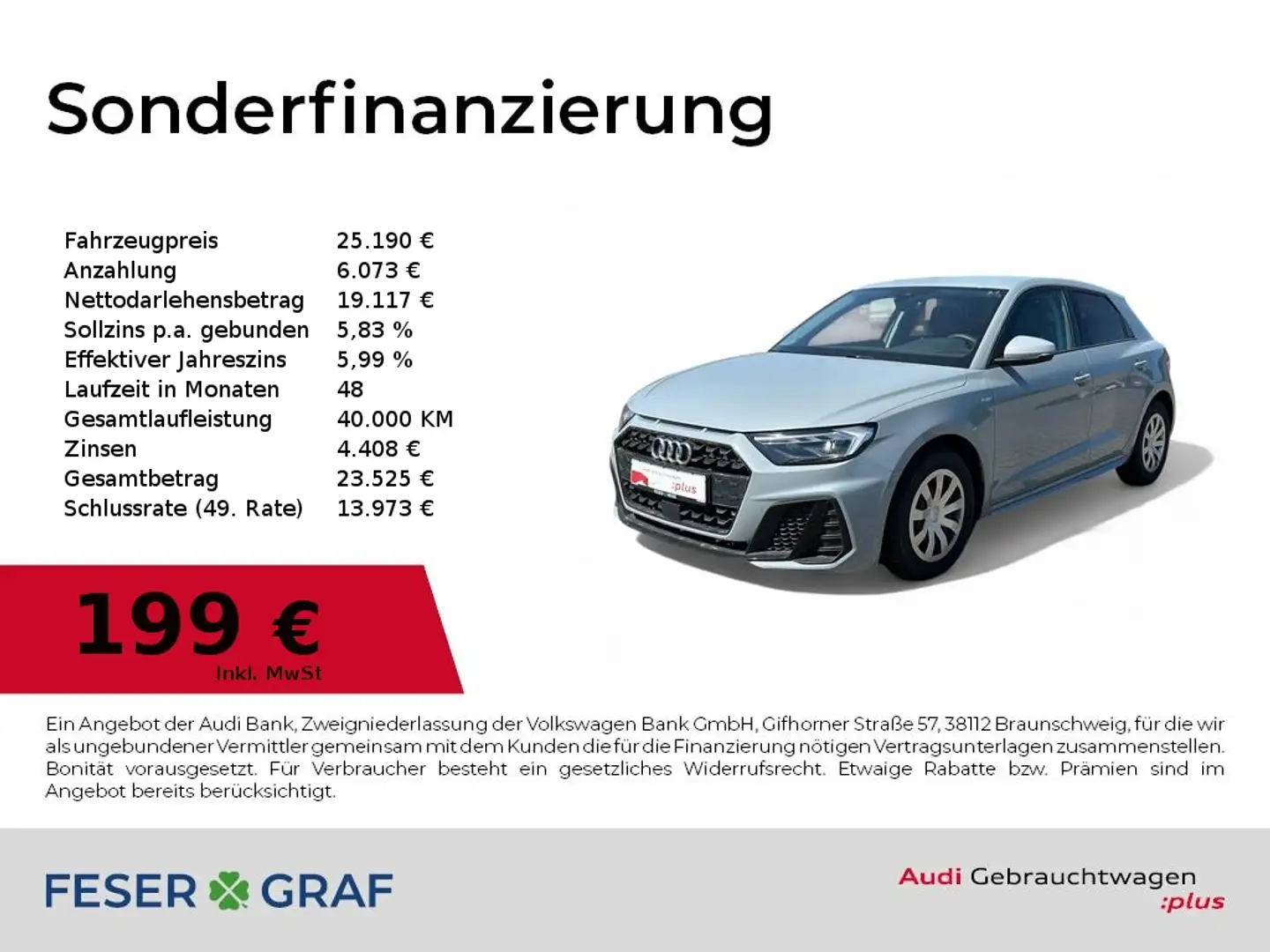 Audi A1 Sportback S line LED/SHZ/VirtC/PDC/CarPl/17" Grau - 1