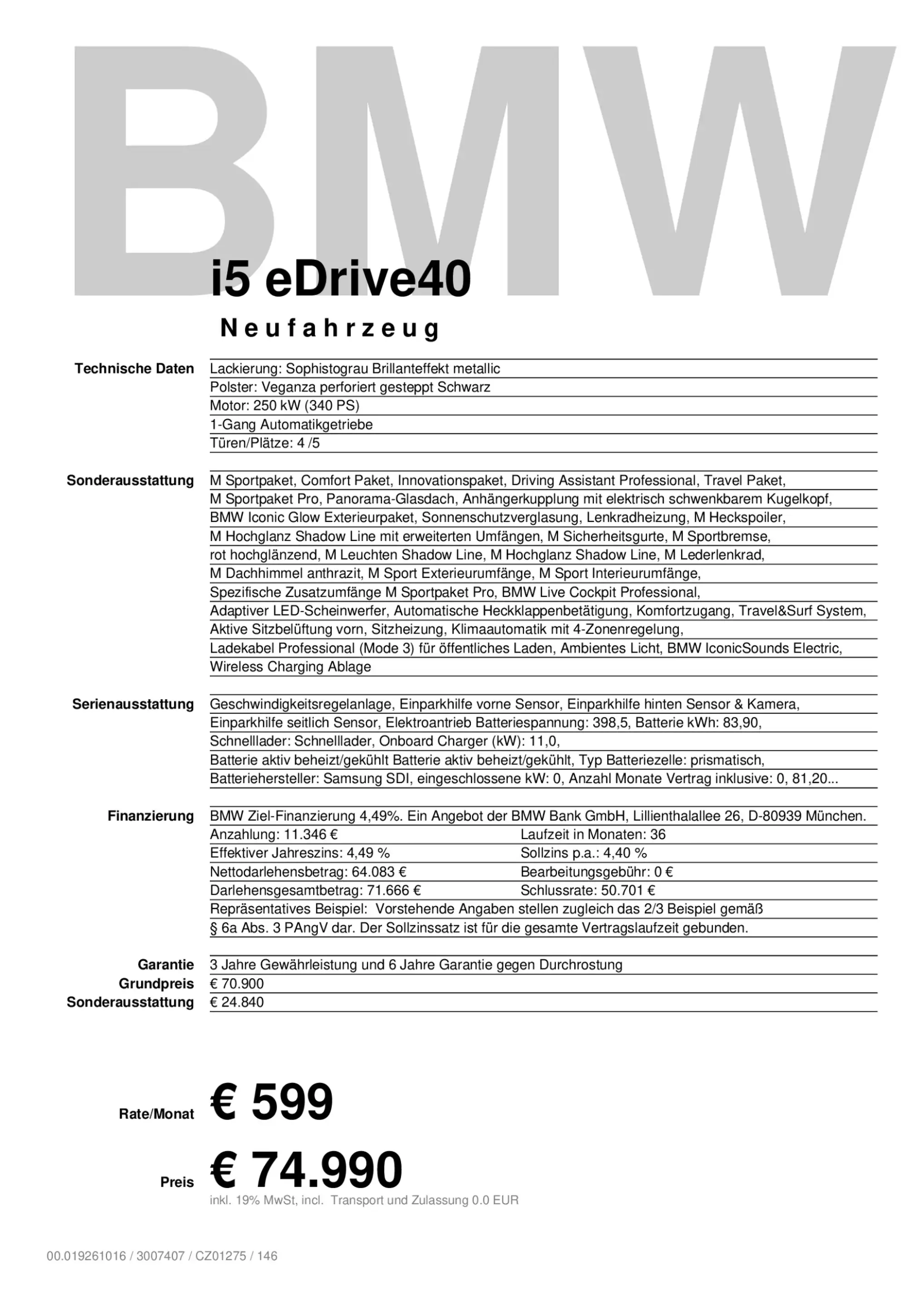 BMW i5 eDrive40 M Sportpaket Panorama Klimaaut. AHK — photo 4