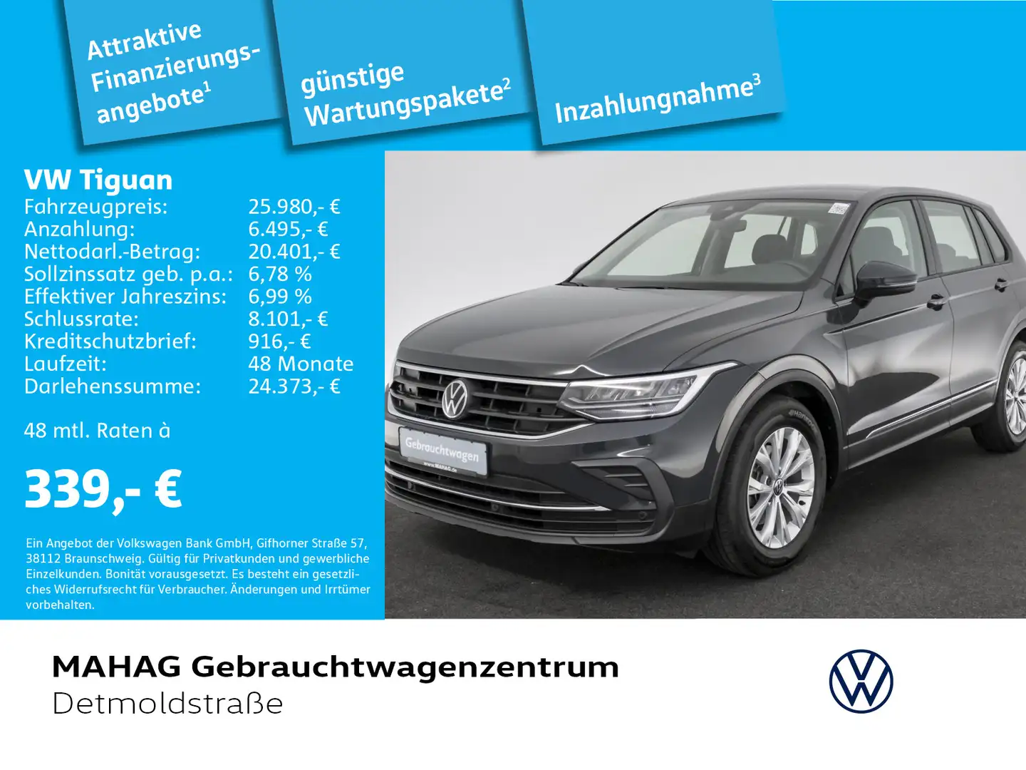 Volkswagen Tiguan 1.5 TSI LED Navi Klimaautomatik Tiguan 1. Grau - 1