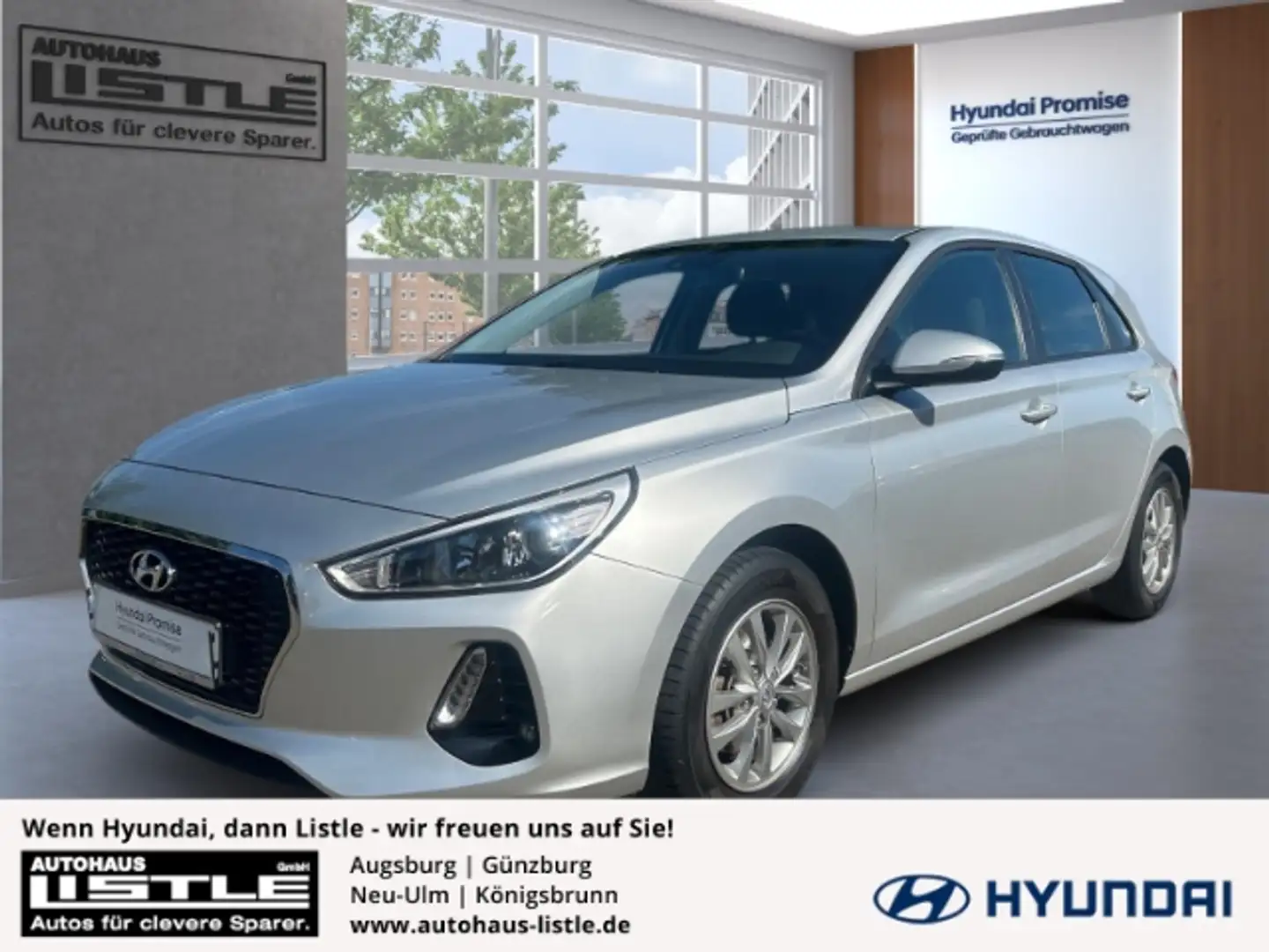 Hyundai i30 Select 1.4 Fahrerprofil Spurhalteass. Fernlichtass Silber - 1