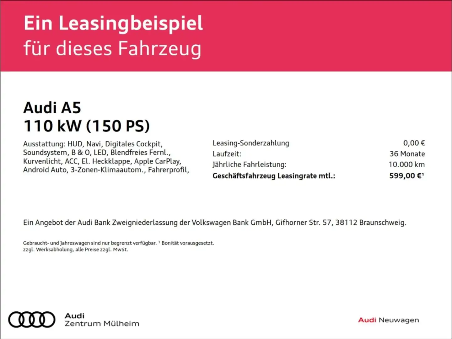 Audi A5 Avant TFSI 110 kWHUD Navi Digitales Cockpit Sounds Negru - 2