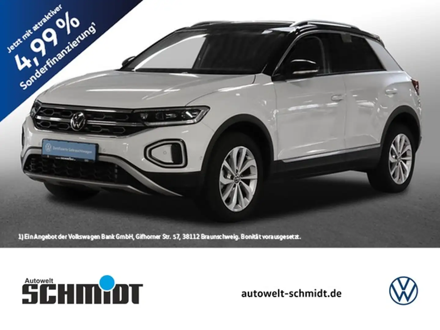 Volkswagen T-Roc 1.5TSi Style Panoramadach ACC Navi 17Zoll LED-Plus Weiß - 1