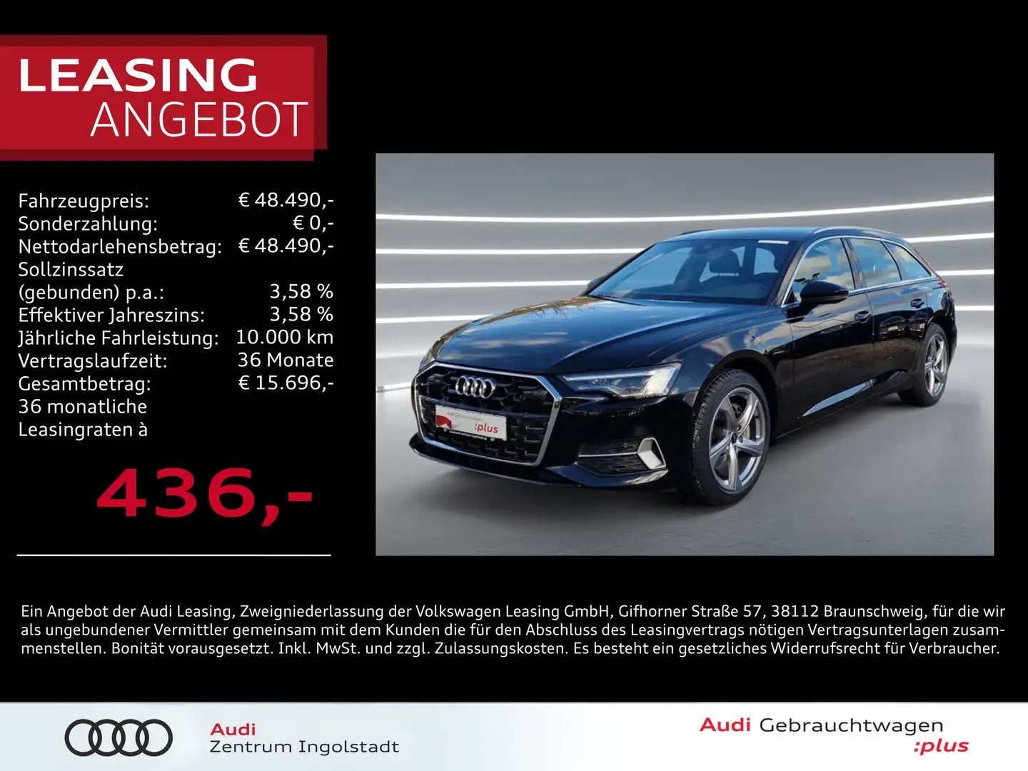 Audi A6 Avant 45 TFSI MATRIX AHK ACC 19" KAM advanced Schwarz - 1