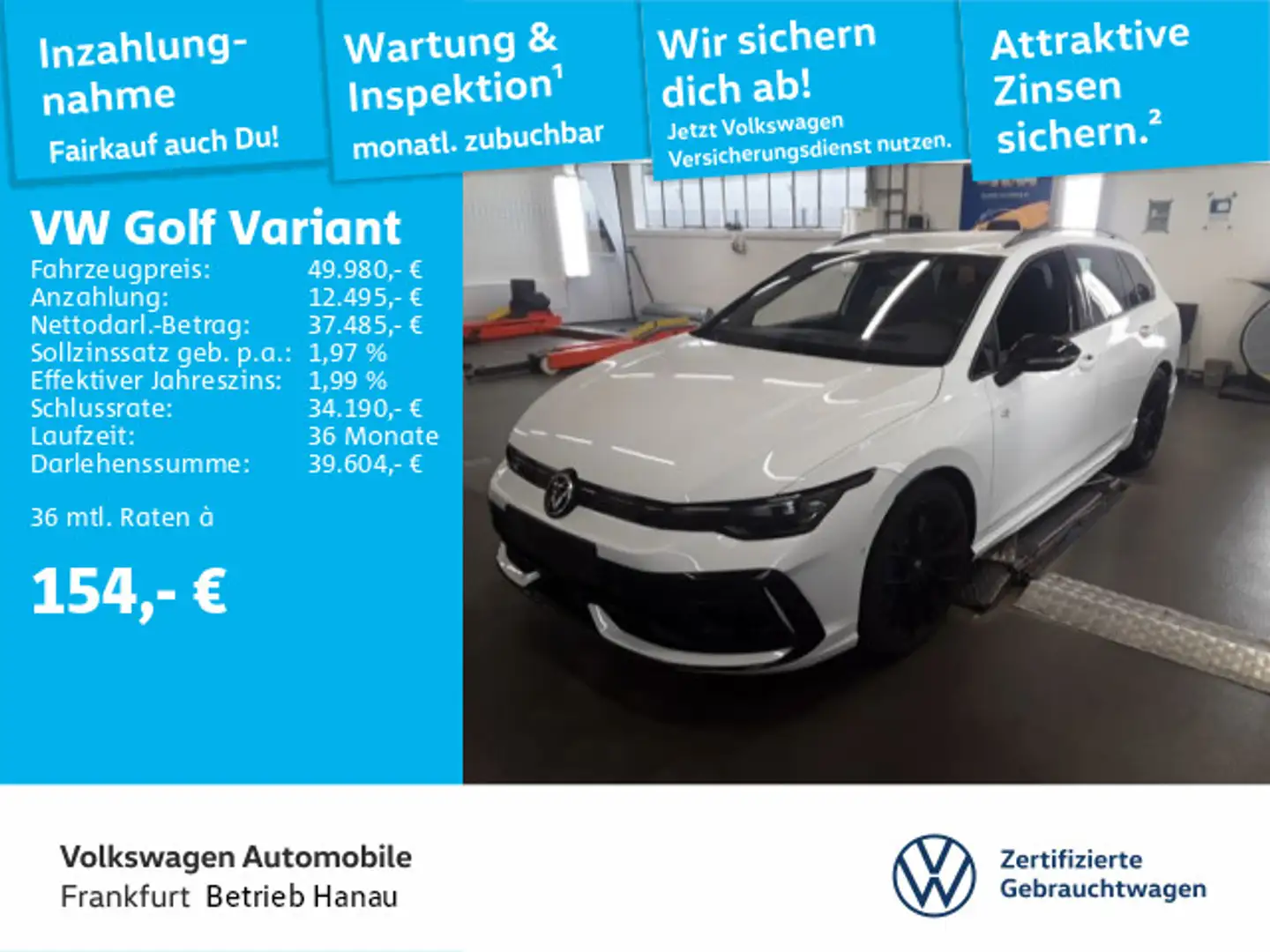Volkswagen Golf Variant Golf VIII Variant 2.0 TSI DSG R Navi AHK IQ.LIGH Weiß - 1