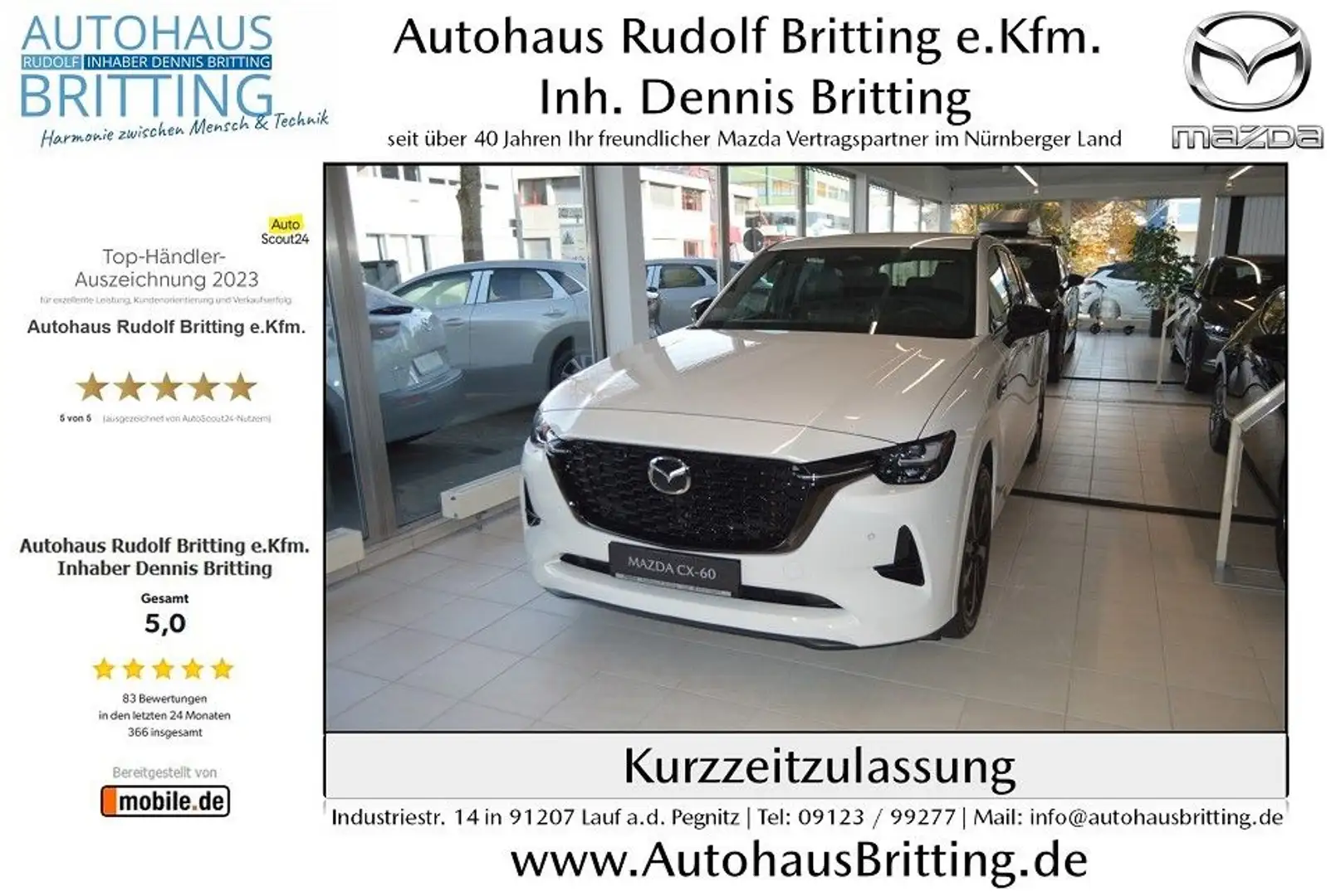 Mazda CX-60 PHEV 8AG Homura Convenience & Sound-Paket Weiß - 1