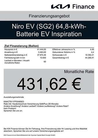 Kia Niro EV INSPIRATION WP DW TEC REX SND GD DRG Beyond30