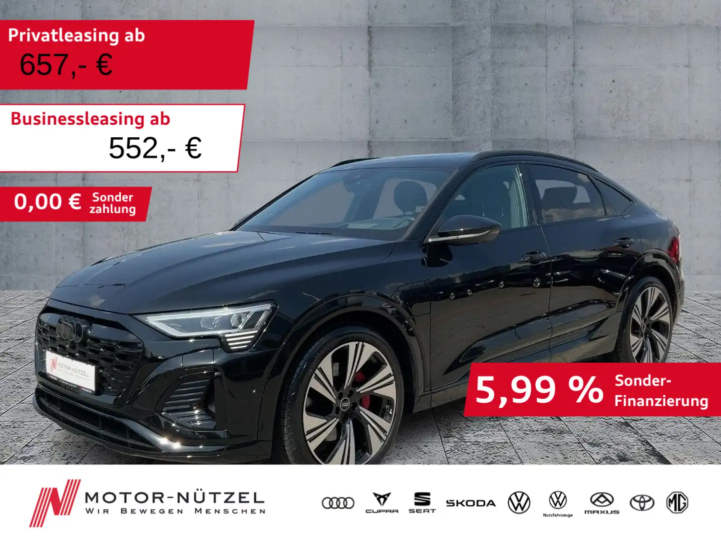 Audi Q8 e-tron 55 QU S-LINE MATRIX+HuD+B&O Schwarz - 1