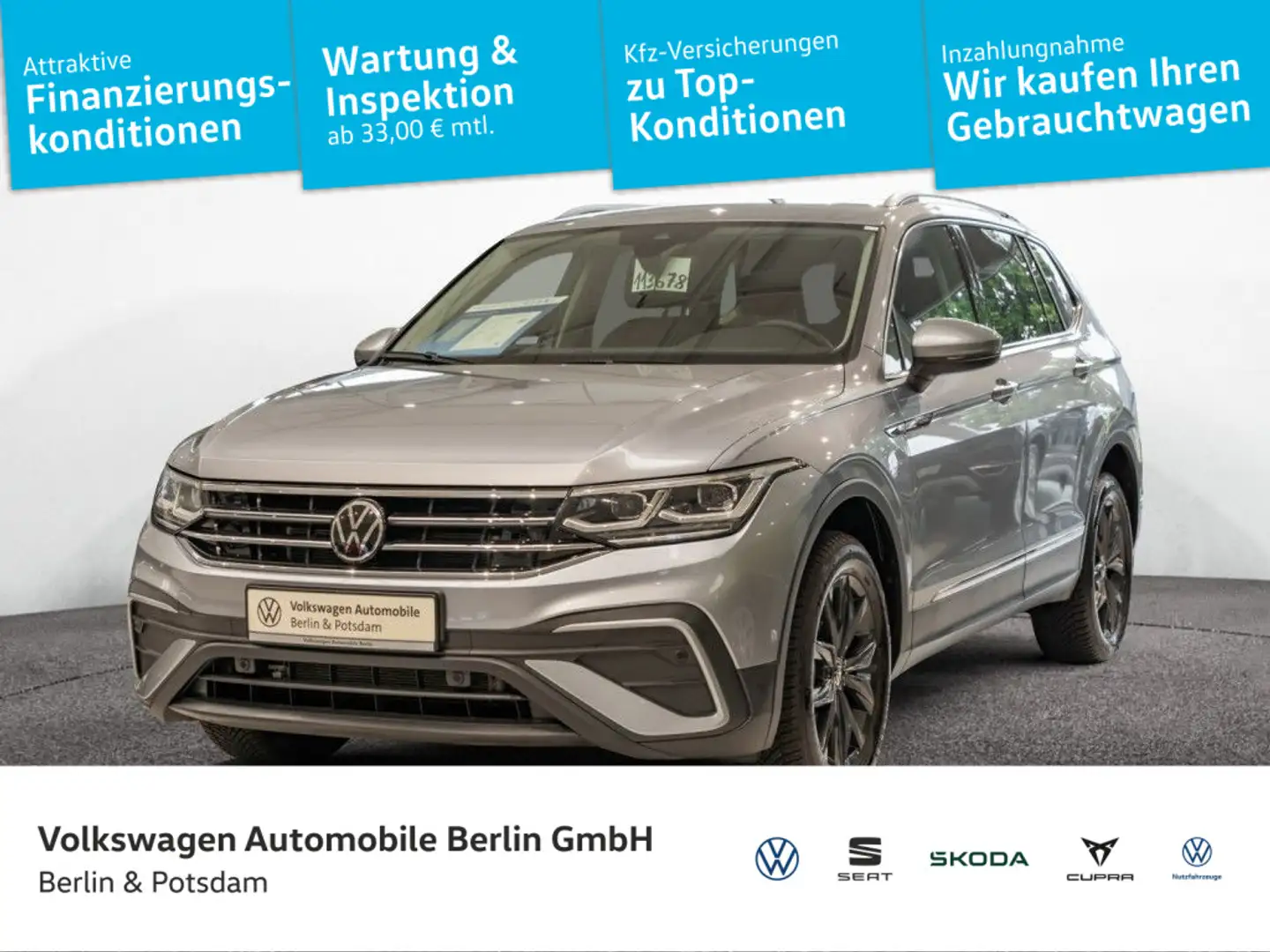 Volkswagen Tiguan Allspace 2.0 TDI DSG Move 4M P-Dach Stdhz Silber - 1