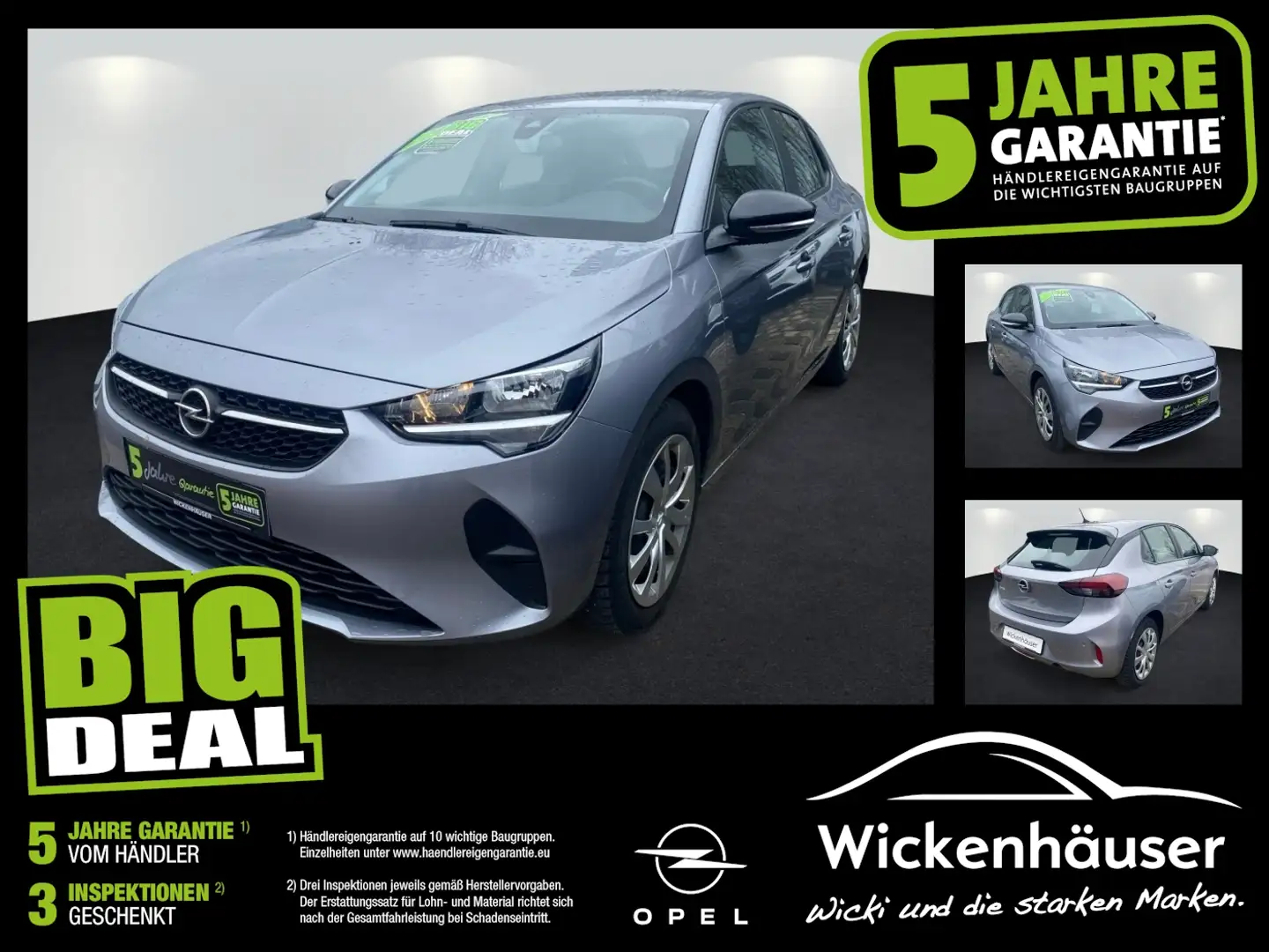 Opel Corsa 5t 1.2 Edition KAM PDC SpurH BT Klima Silber - 1