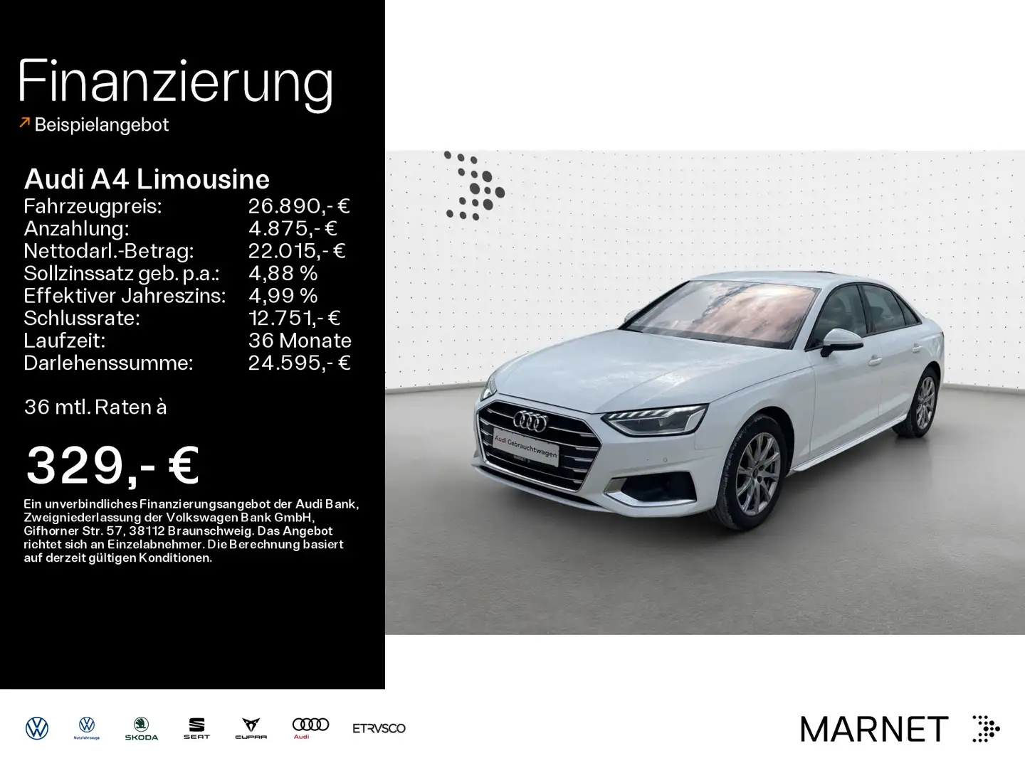 Audi A4 Advanced 35 TFSI*Navi*LED*Alu*AHK*P Weiß - 1