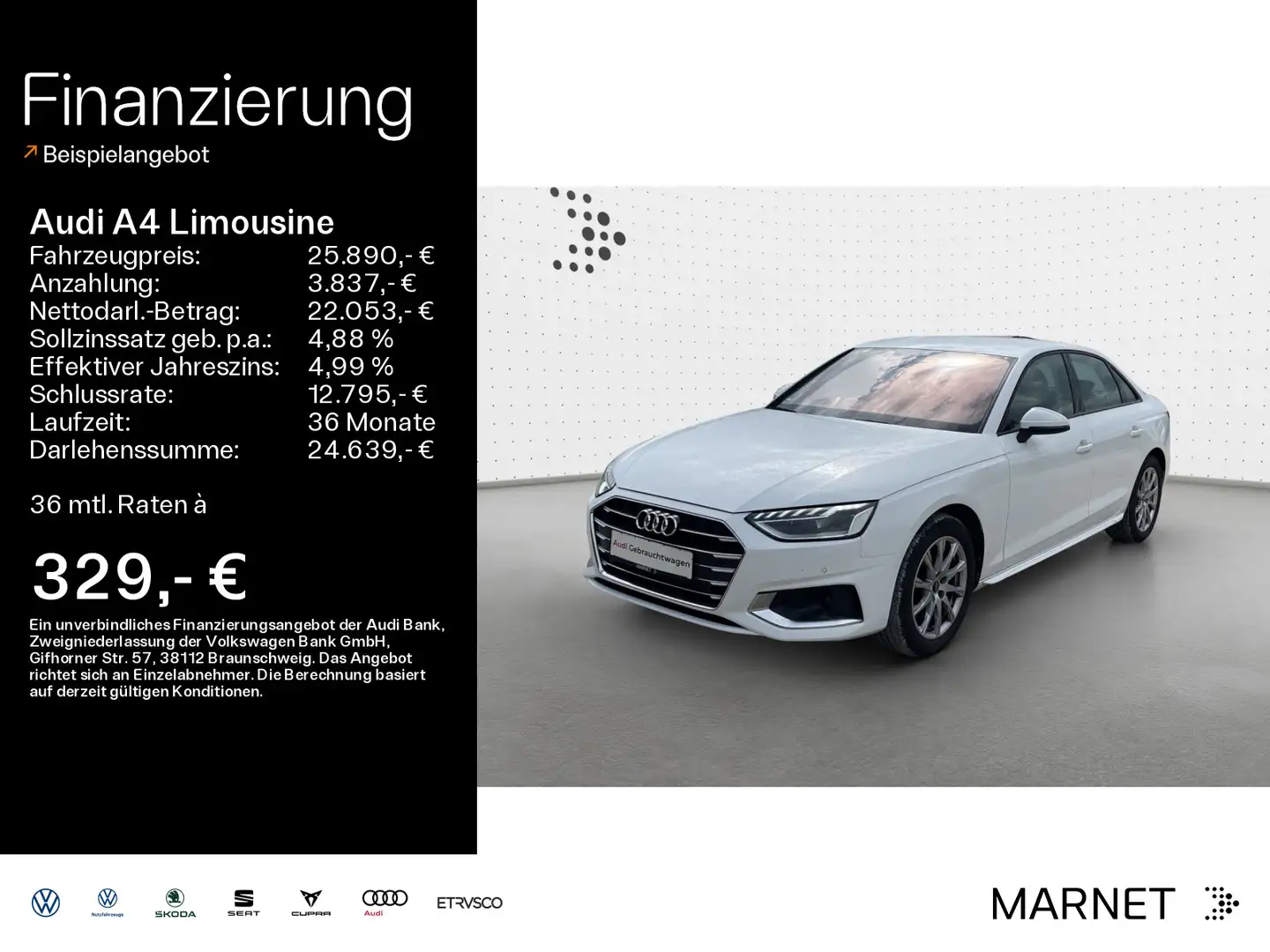 Audi A4 Advanced 35 TFSI*Navi*LED*Alu*AHK*P Weiß - 1