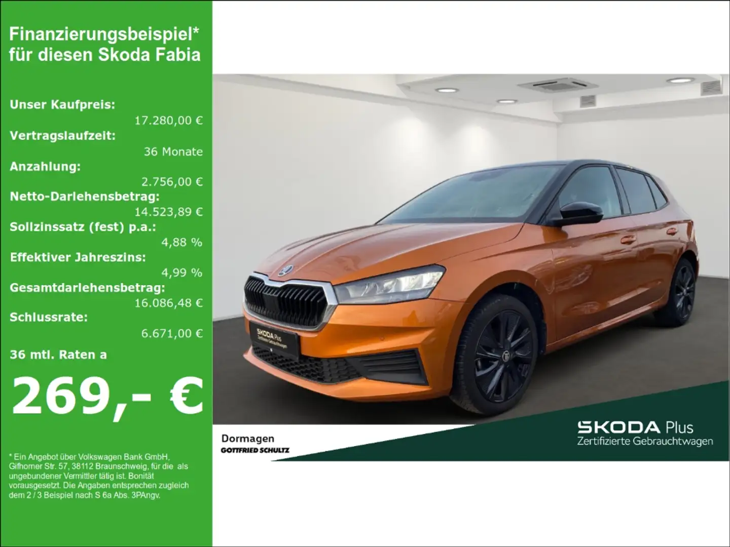 Skoda Fabia 1.0 TSI LED NAVI KAMERA SMART LINK Naranja - 1
