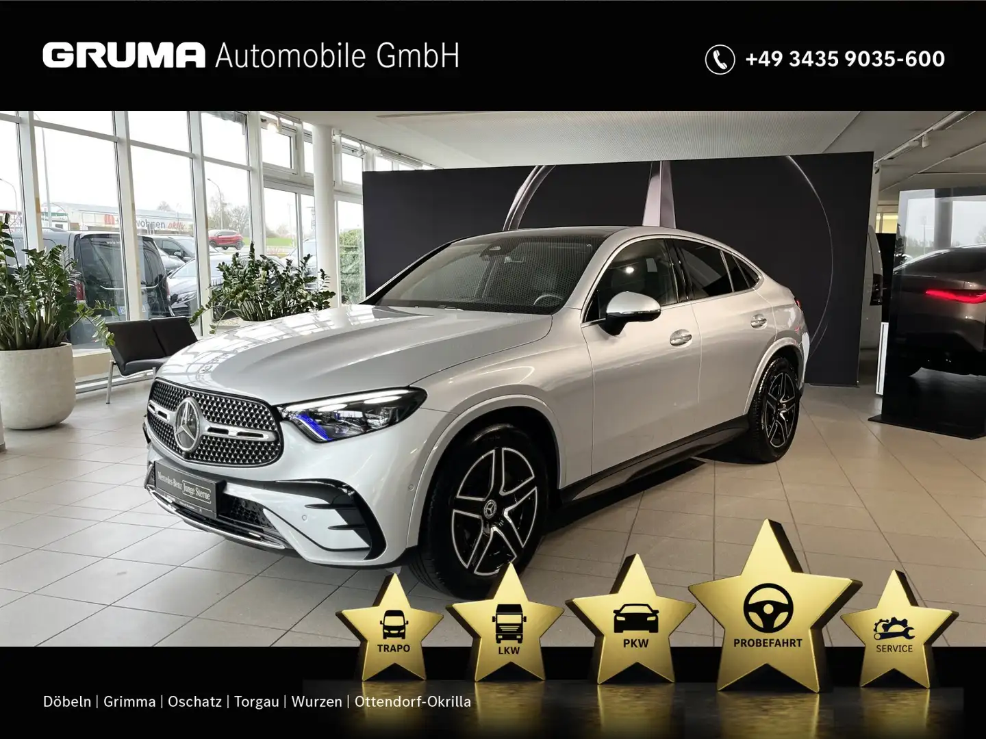 Mercedes-Benz GLC 300 GLC 300 d 4M Coupé AMG+Premium+Pano+Standhz+AHK+ Argent - 1