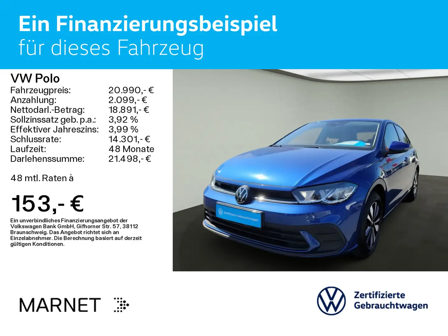 Volkswagen Polo 1.0 TSI DSG MOVE*LED*AHK*NAVI*KAMERA*15ZOLL Bleu - 2