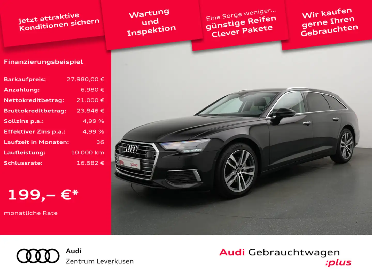 Audi A6 Avant ACC NAVI LEDER SITZBELÜFTUNG Noir - 1
