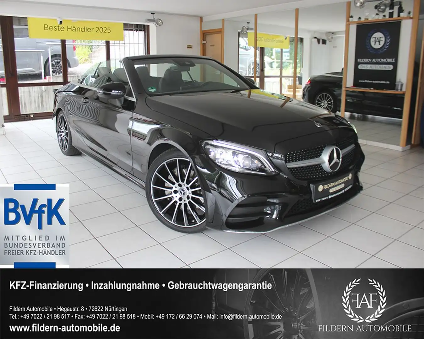Mercedes-Benz C 200 Cabrio 9G-Tronic AMG Line*MULTIBEAM*KAMERA*ALCANTA Noir - 1