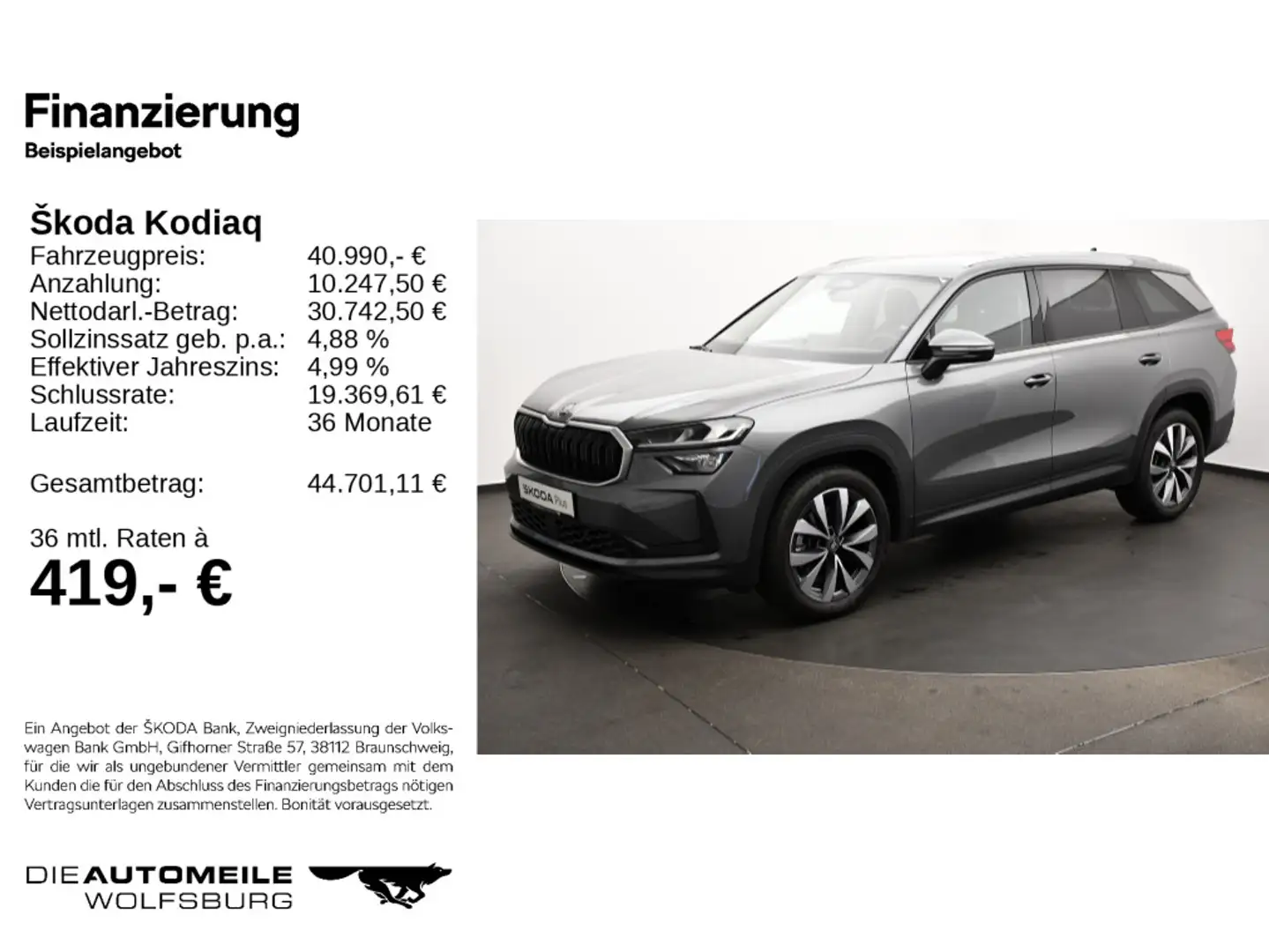 Skoda Kodiaq 2.0 TDI DSG Selection 7SITZE/NAVI/KAM/ACC Grau - 2