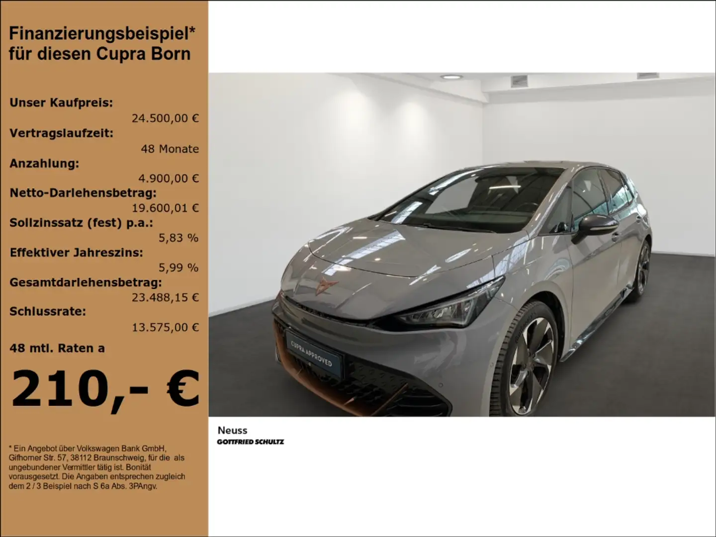 CUPRA Born 57 kWh MIRROR-LINK LED SITZHEIZUNG EINPARKHILFE Grau - 1