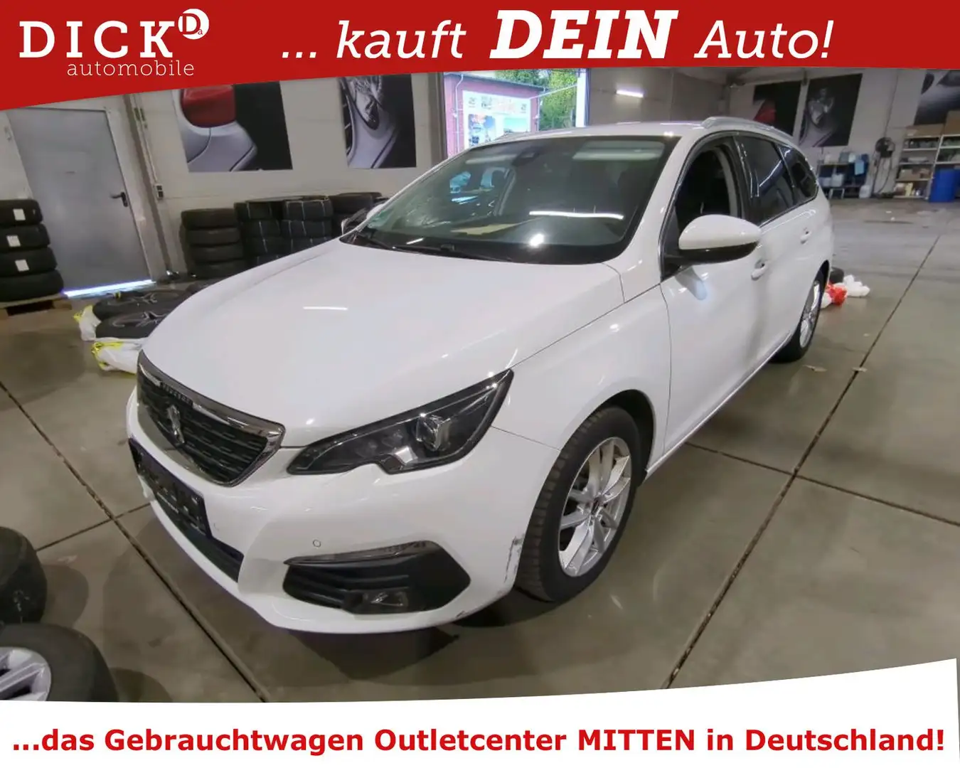 Peugeot 308 Allure Pack 1.5i Aut. ACC/LED/KEY/NAVI/DAB/8 Weiß - 1