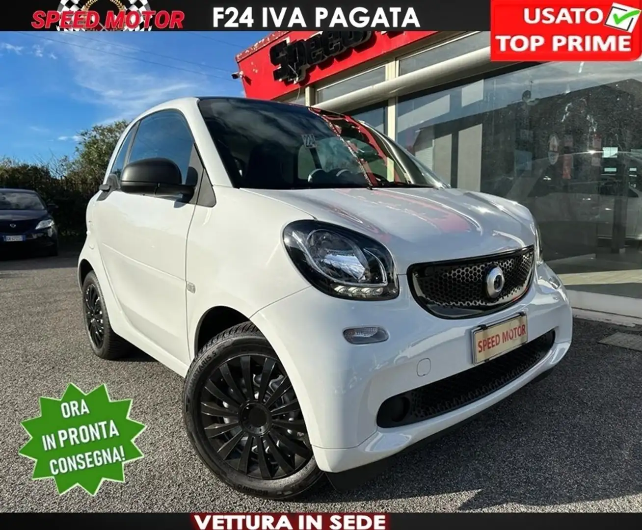 smart forTwo 70 1.0 twinamic, PANO, NAVI, PELLE, PRONTA CONSEGN Weiß - 1
