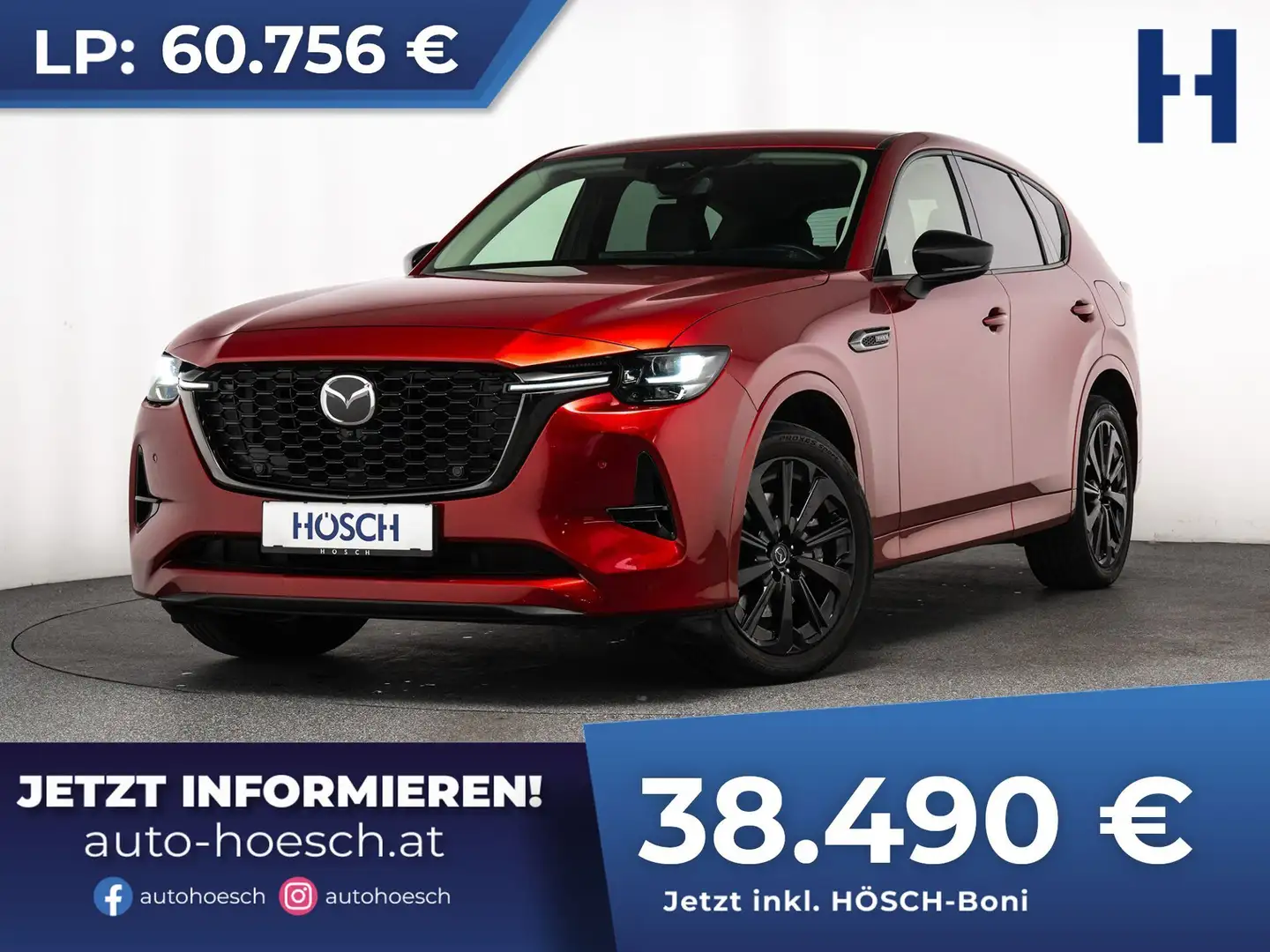 Mazda CX-60 2.5L PHEV AWD HOMURA 8-fach HEAD-UP 360° BOSE Rot - 1