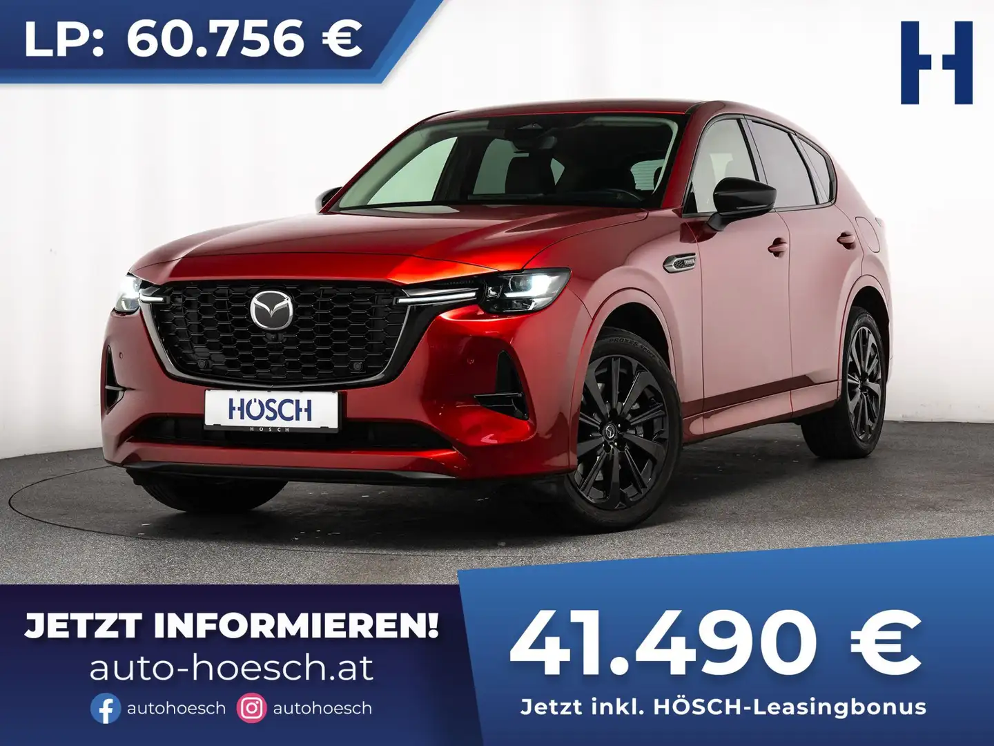 Mazda CX-60 2.5L PHEV AWD HOMURA 8-fach HEAD-UP 360° BOSE Rot - 1