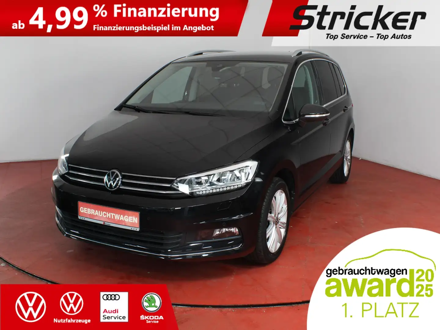 Volkswagen Touran Highline 1.5TSI 296,-ohne Anzahlung Navi ACC Schwarz - 1
