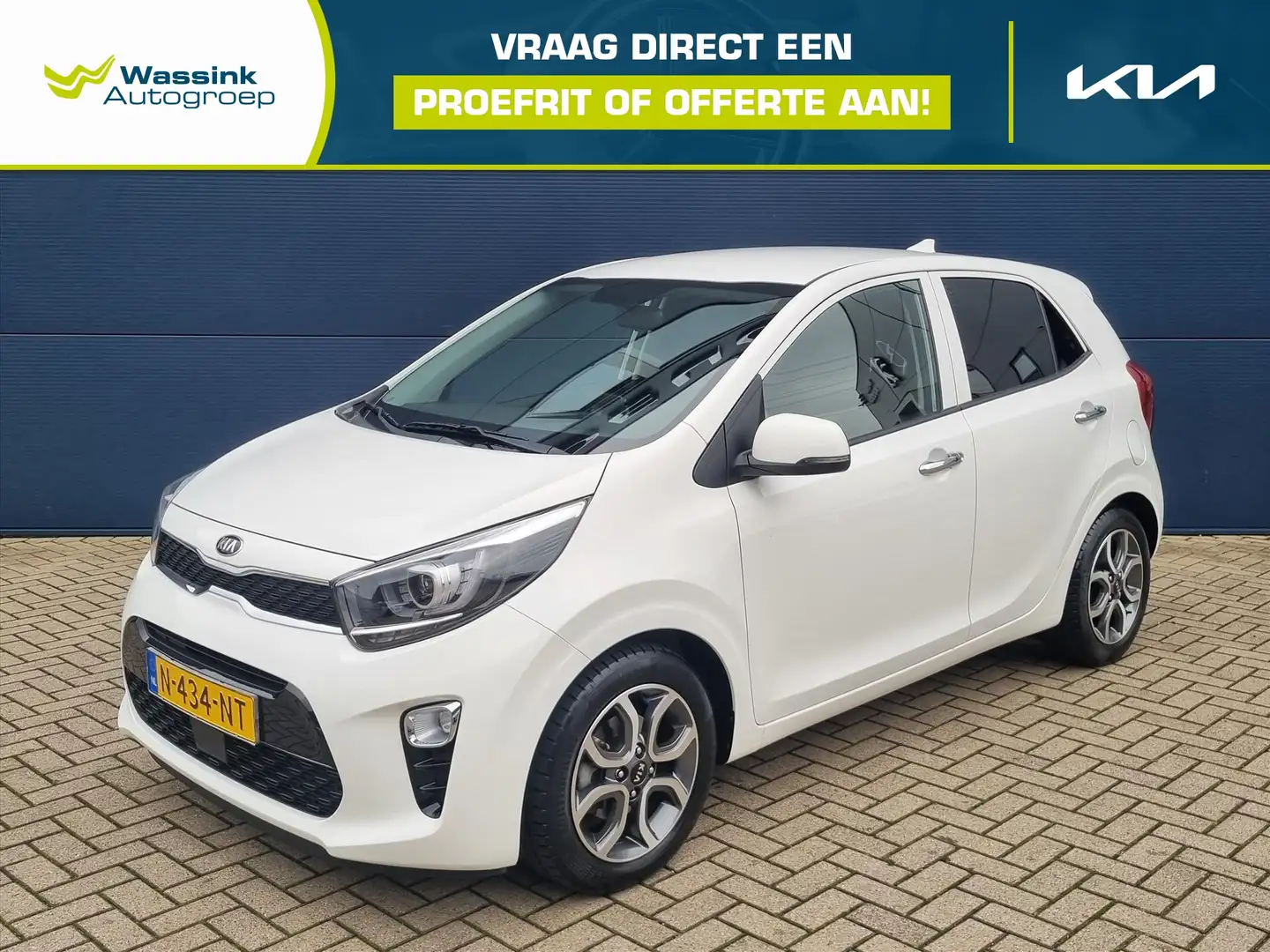Kia Picanto 1.0 MPi 67pk 4-zits DynamicPlusLine | Navigatie | Blanc - 1
