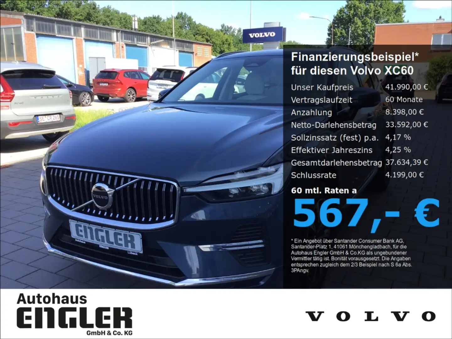 Volvo XC60 B4 (Diesel) Plus Bright Stdhzg. Leder Cam Blau - 1