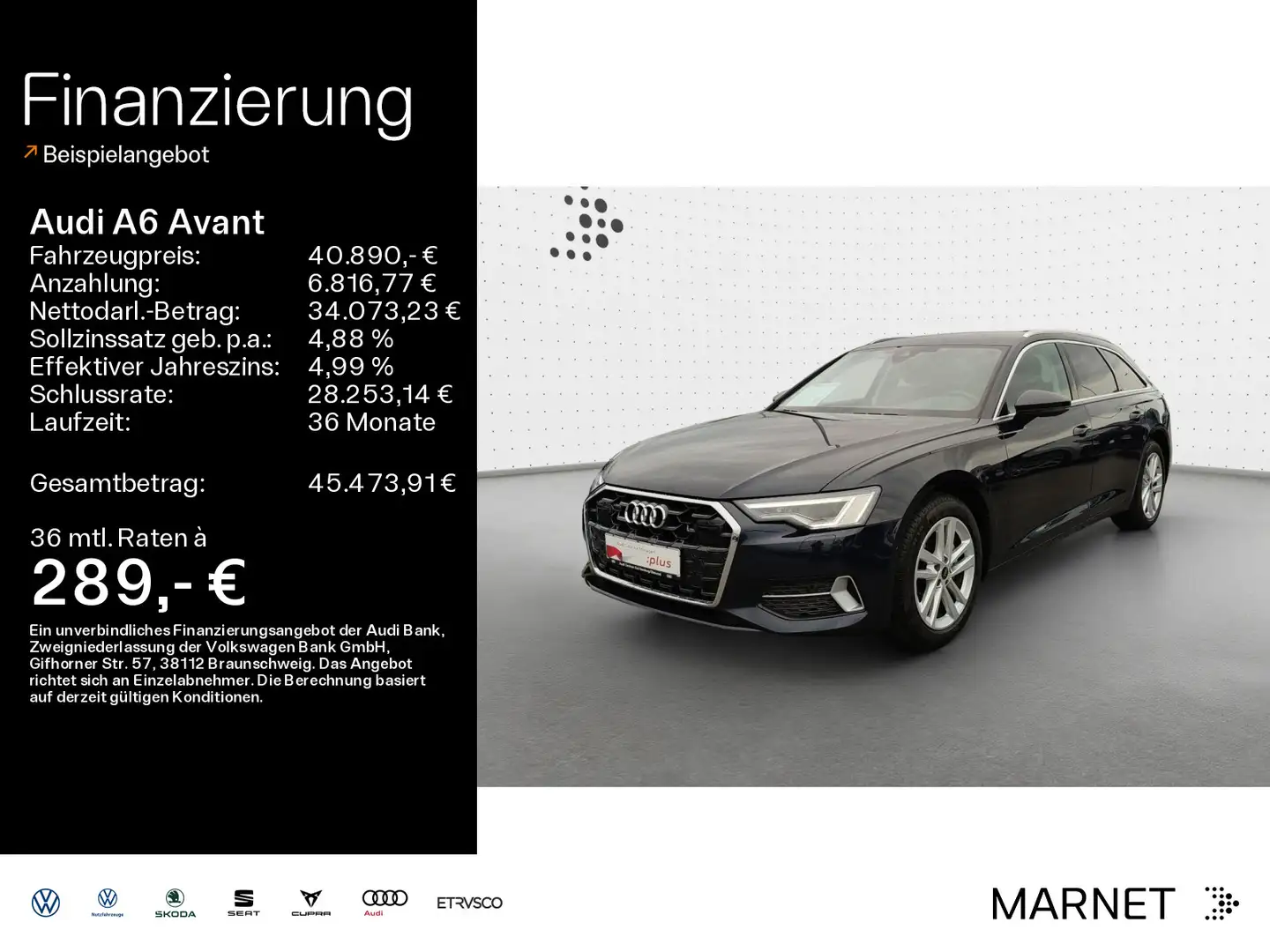 Audi A6 Sport advanced 40 TDI quattro*Navi*LED* Blau - 1
