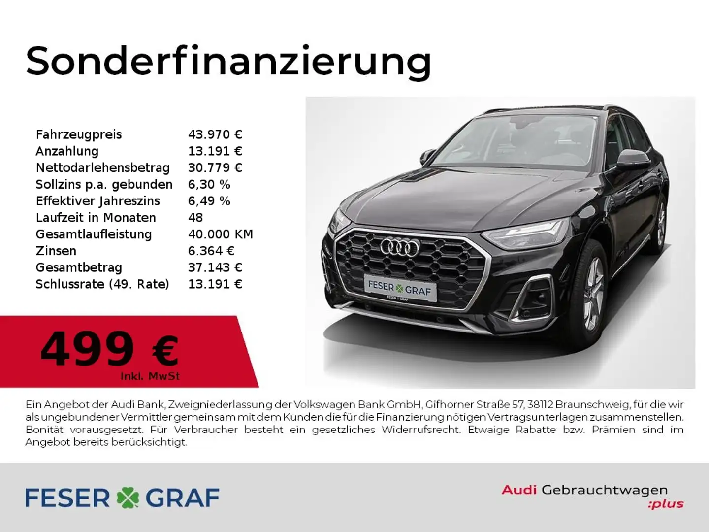 Audi Q5 50 TDI S Line Ext Pano,HUD,AHK,Kamera,Navi,LED Schwarz - 1