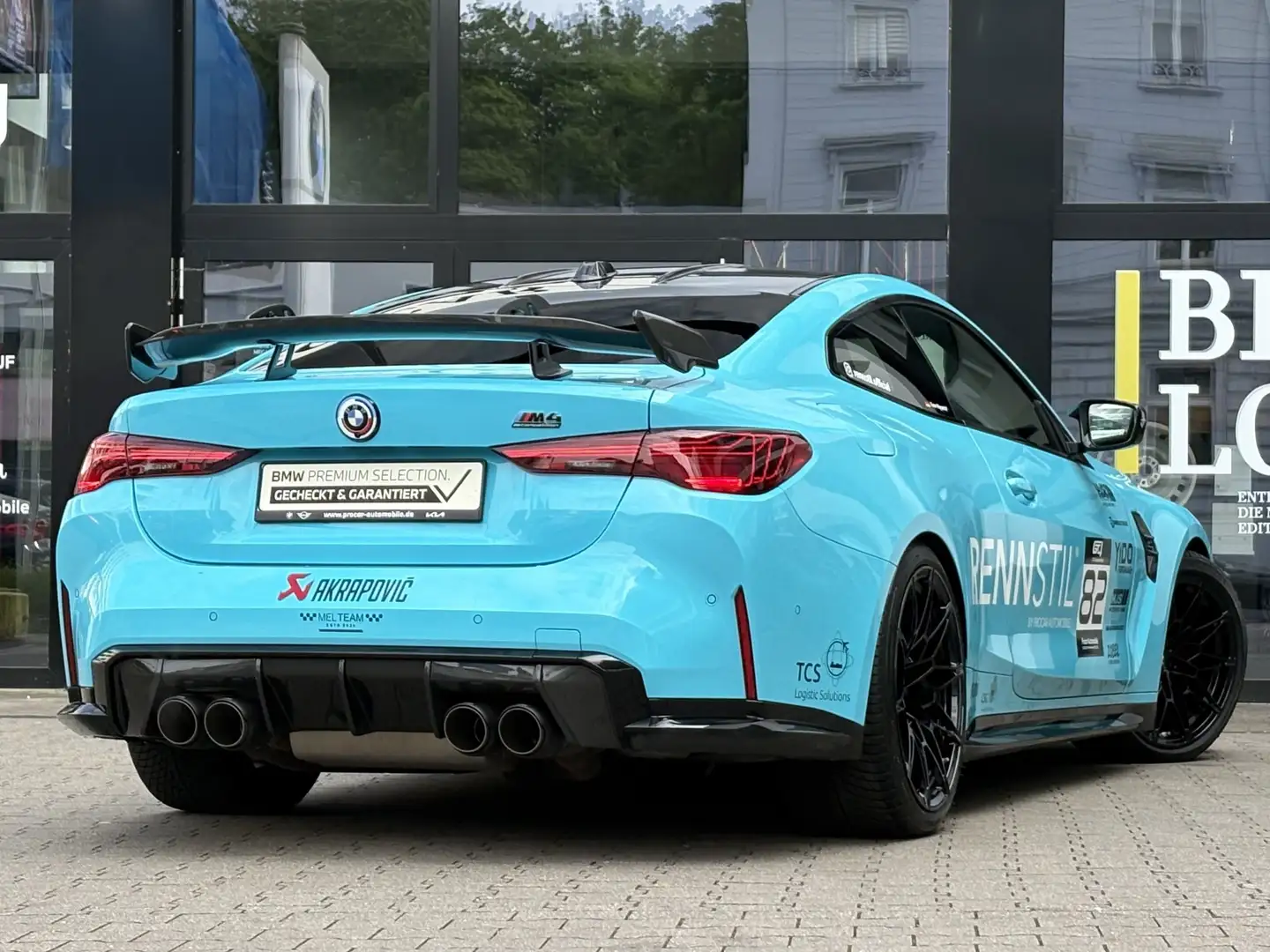 BMW M4 Competition Akrapovic HJS Down. H&R Fahrw. Blau - 2