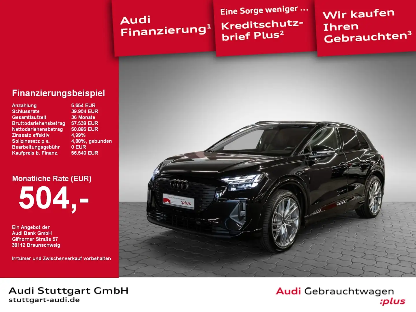 Audi Q4 e-tron Q4 55 e-tron qu S line Matrix HeadUp-AR SONOS 21' Schwarz - 1