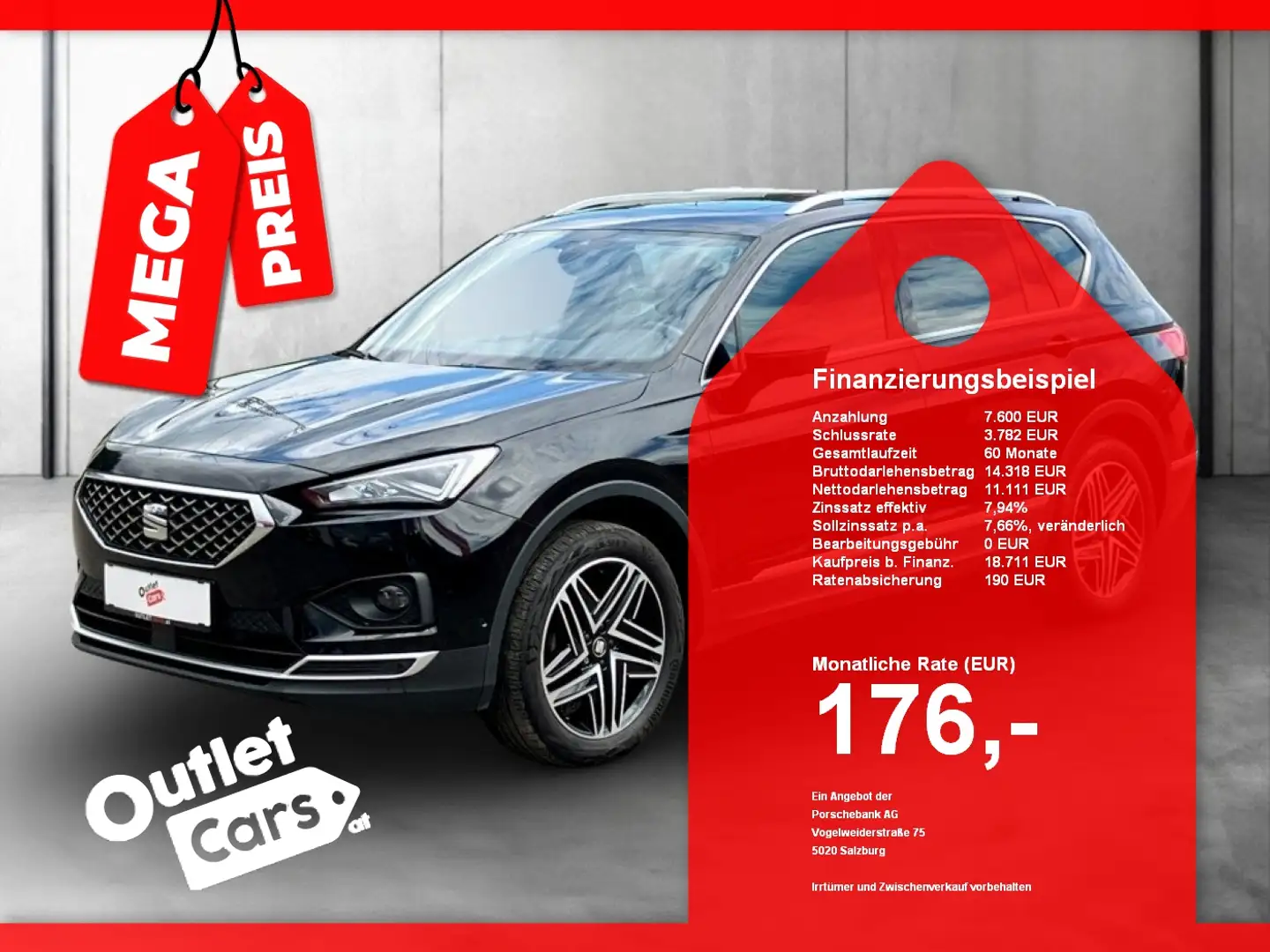 SEAT Tarraco 2.0 TDI Xcellence ASSIST+LED+LEDER+NAVI Schwarz - 1