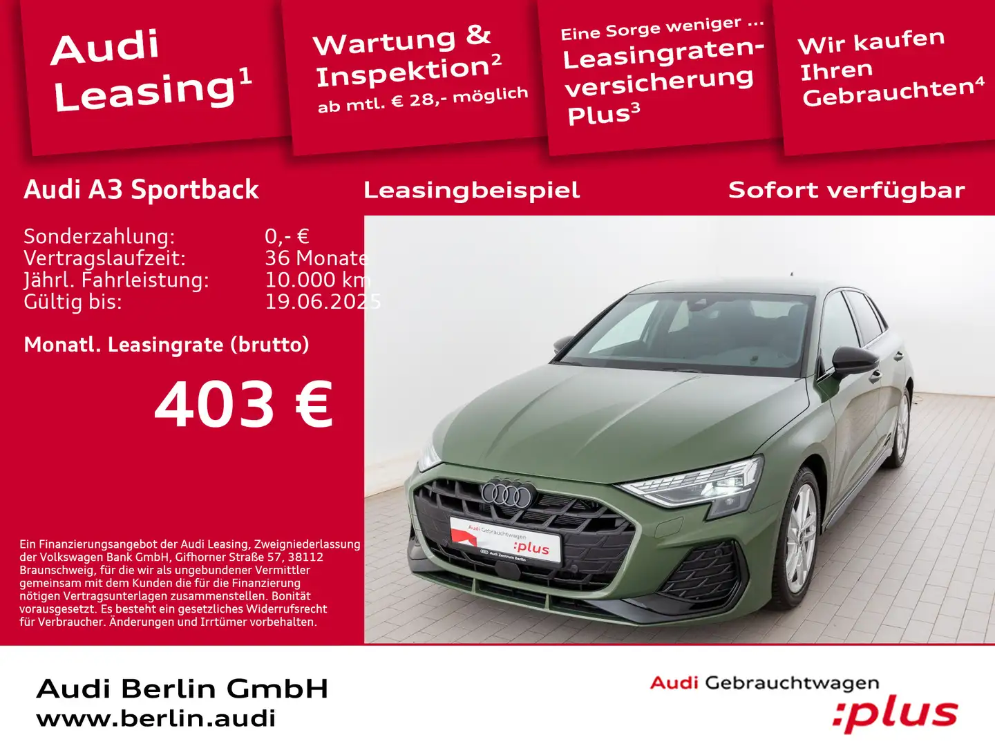 Audi A3 S line 35 TFSI S tr. AHK RFK LED Grün - 1