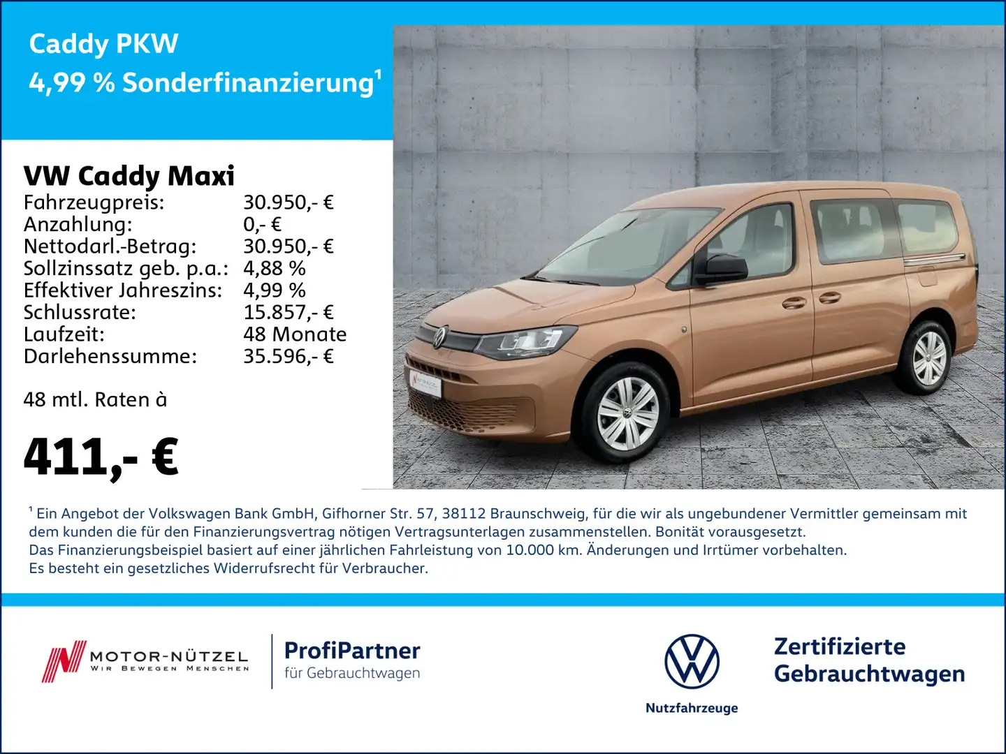 Volkswagen Caddy 2.0 TDI DSG SHZ+PDC+GRA+MFL+DAB+7-SI Marrone - 1