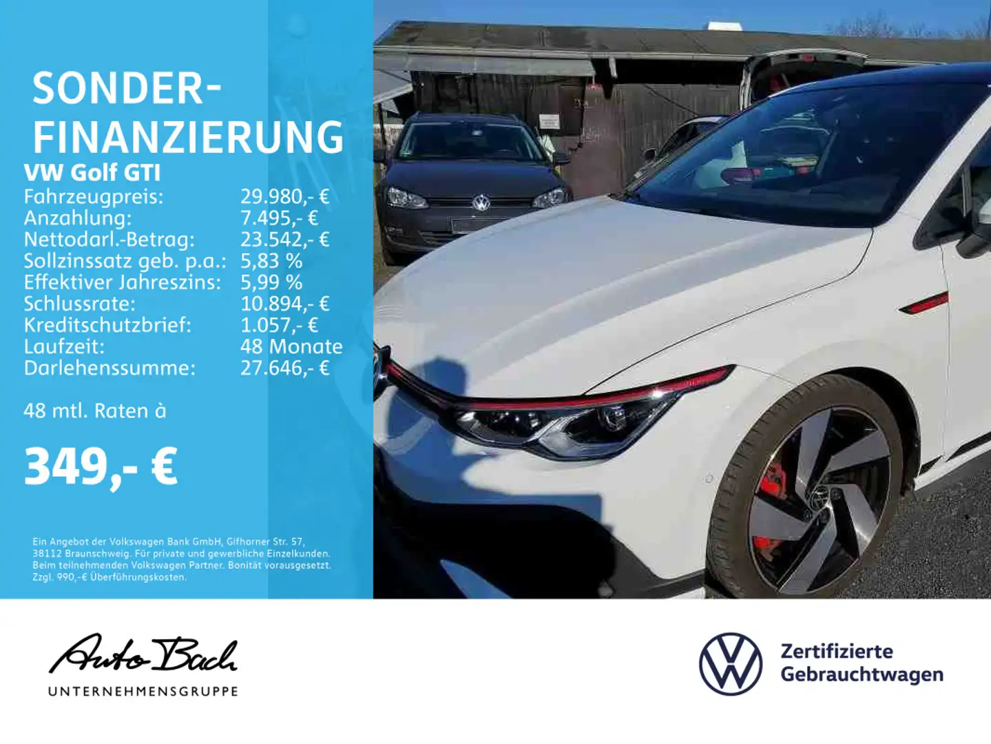 Volkswagen Golf GTI Golf VIII GTI Clubsport 2.0 TSI DSG Navi LED HuD White - 1