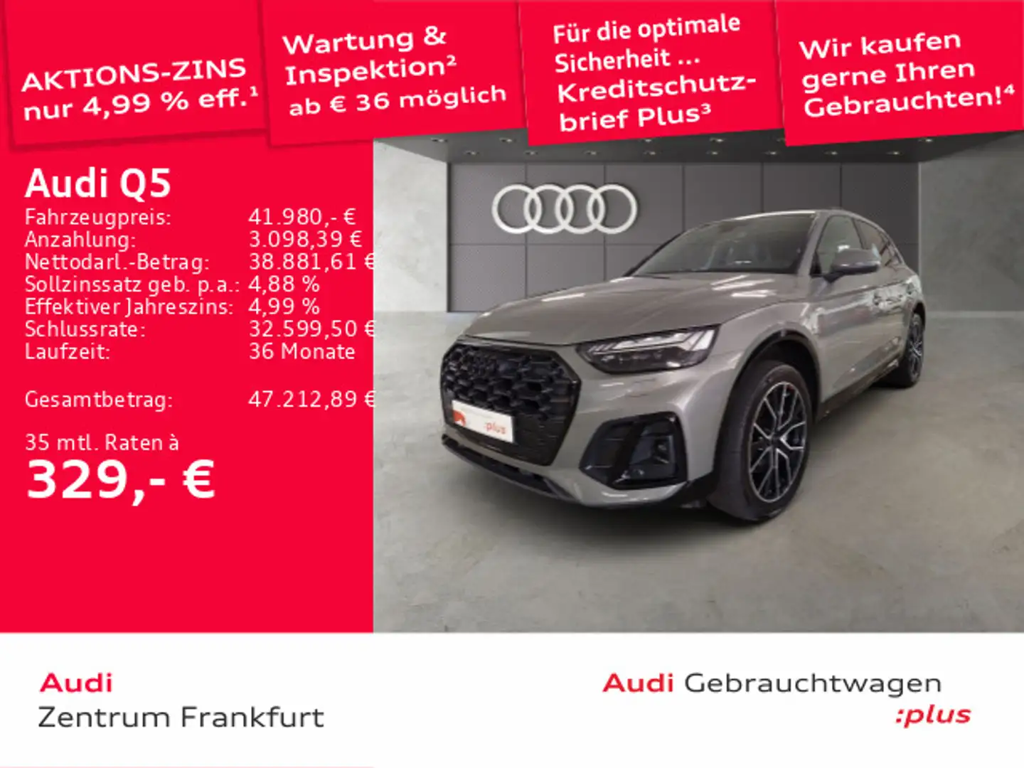 Audi Q5 40 TDI quattro S tronic S line MatrixLED AHK Grau - 1