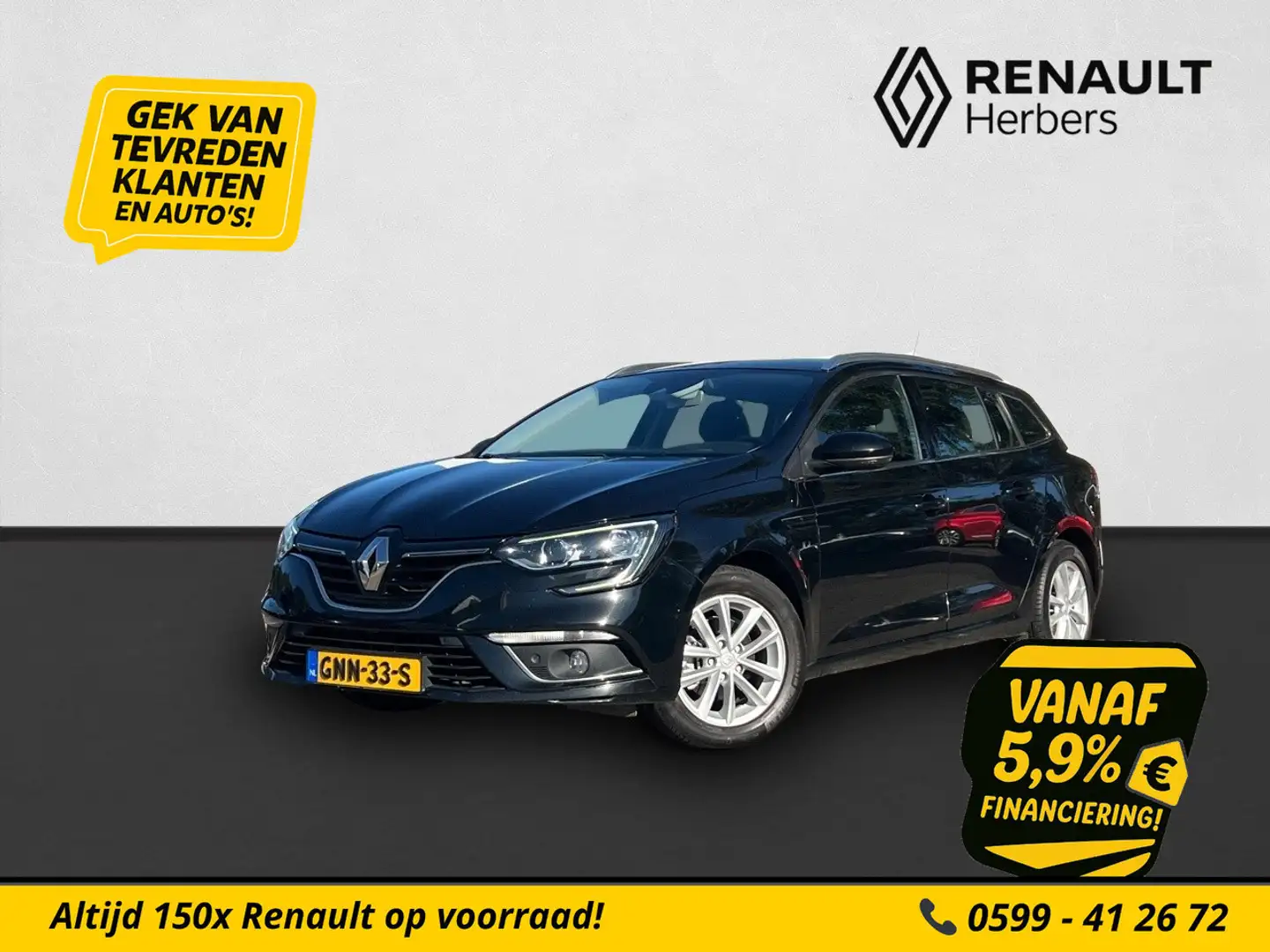 Renault Megane Estate 1.2 TCe Limited NAVI / PDC / STOELVERWARMIN Zwart - 1
