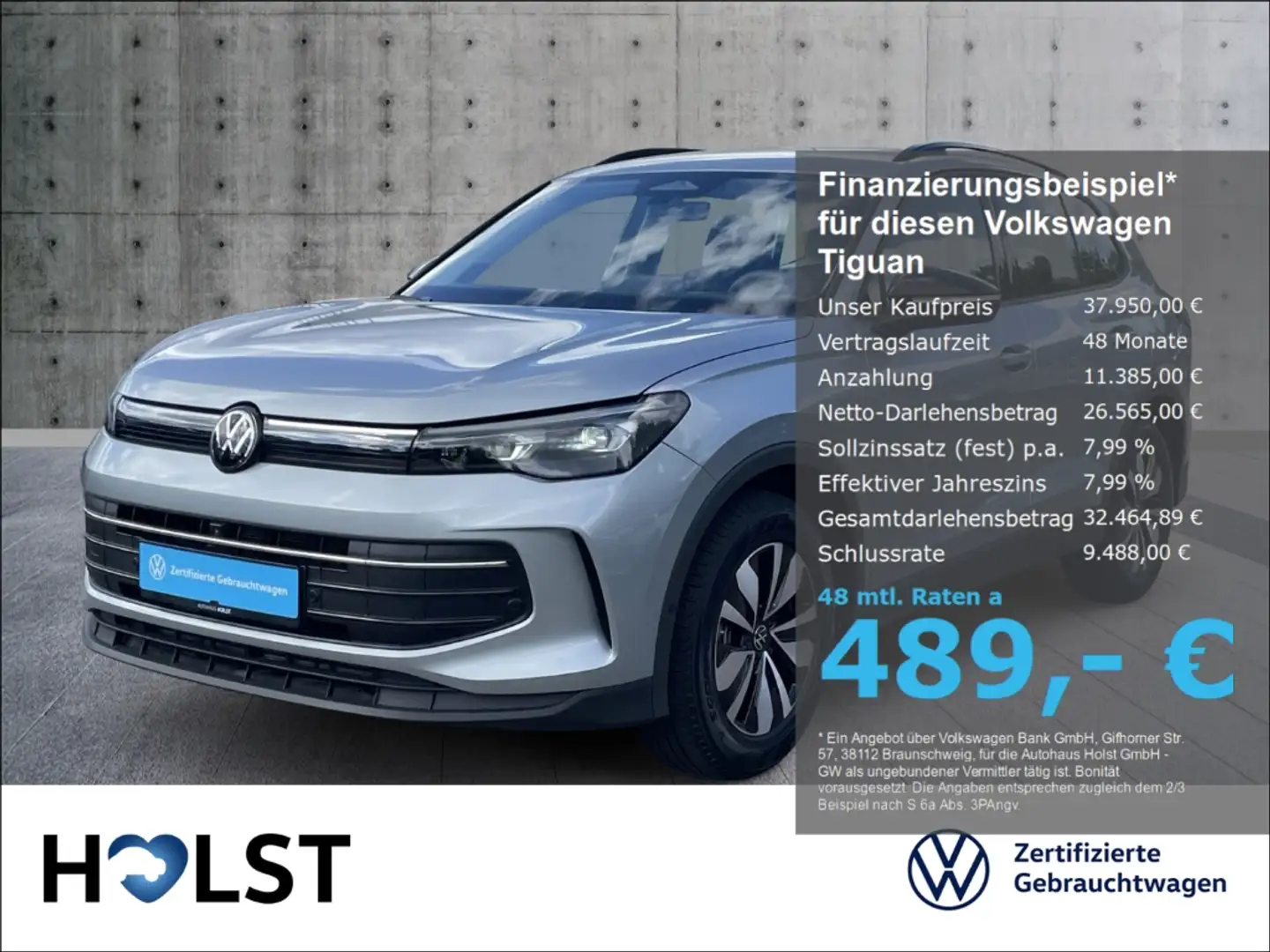 Volkswagen Tiguan 1.5eTSI DSG GOAL IQ.LIGHT H/K AHK ACC GJR Silber - 1
