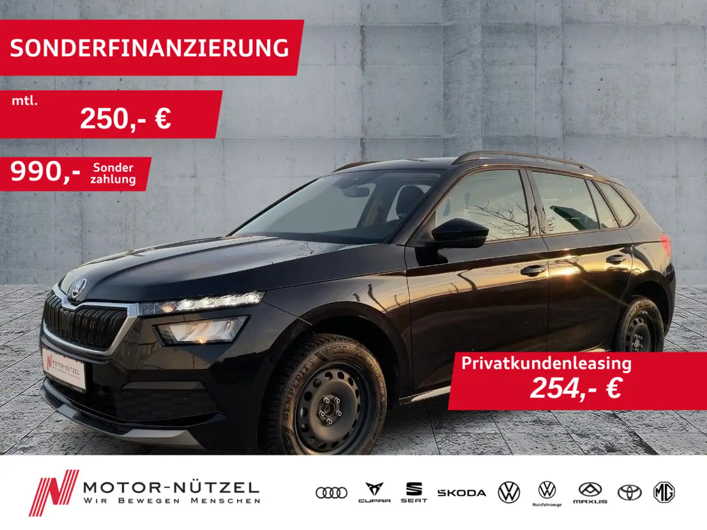 Skoda Kamiq 1.0 TSI DSG FRESH 5JG+LED+APP+GRA+SHZ+RFK Schwarz - 1