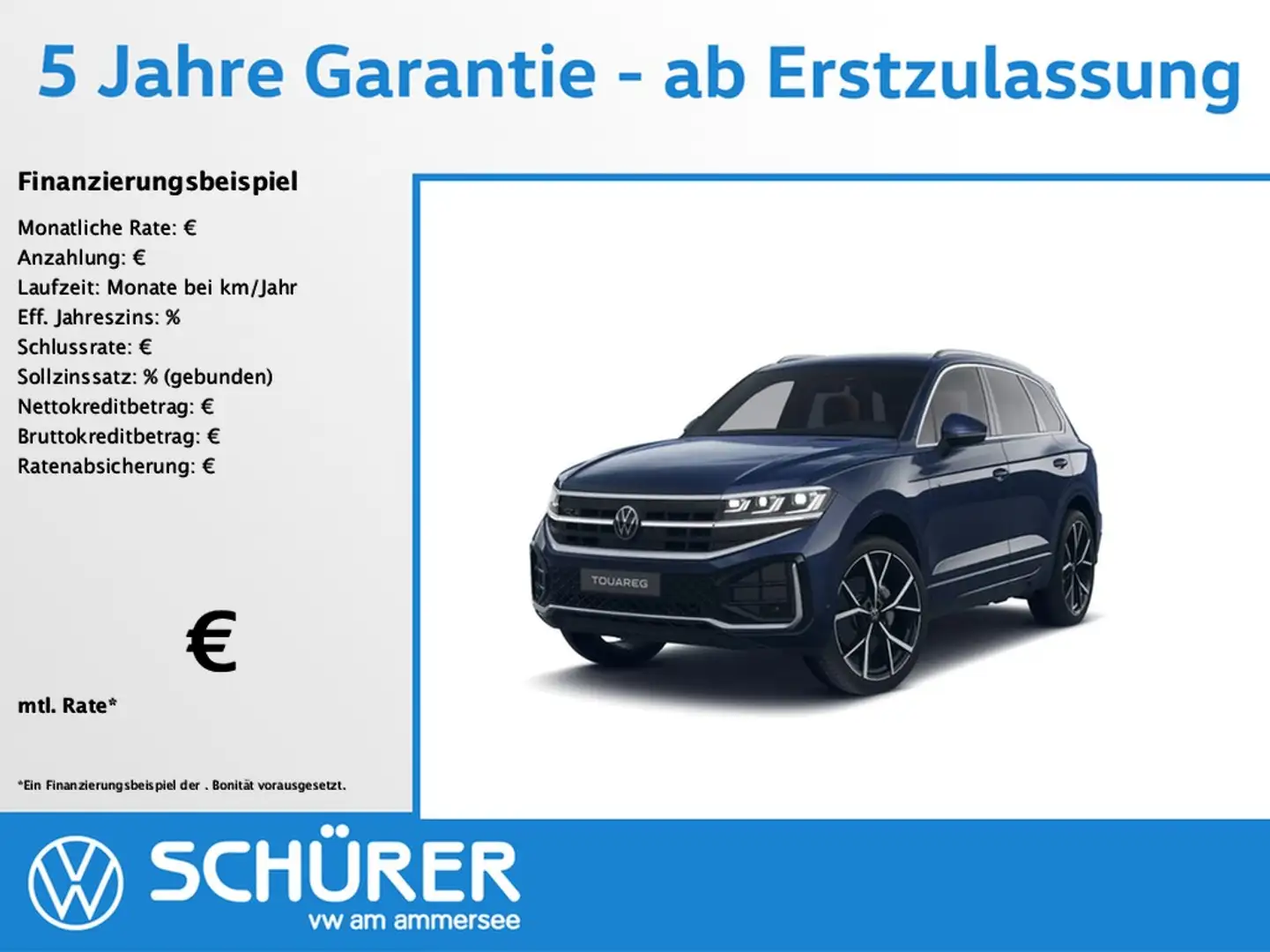 Volkswagen Touareg 3.0TDI R-Line Nachtsicht Pano StdHz 22" Luft Blau - 1