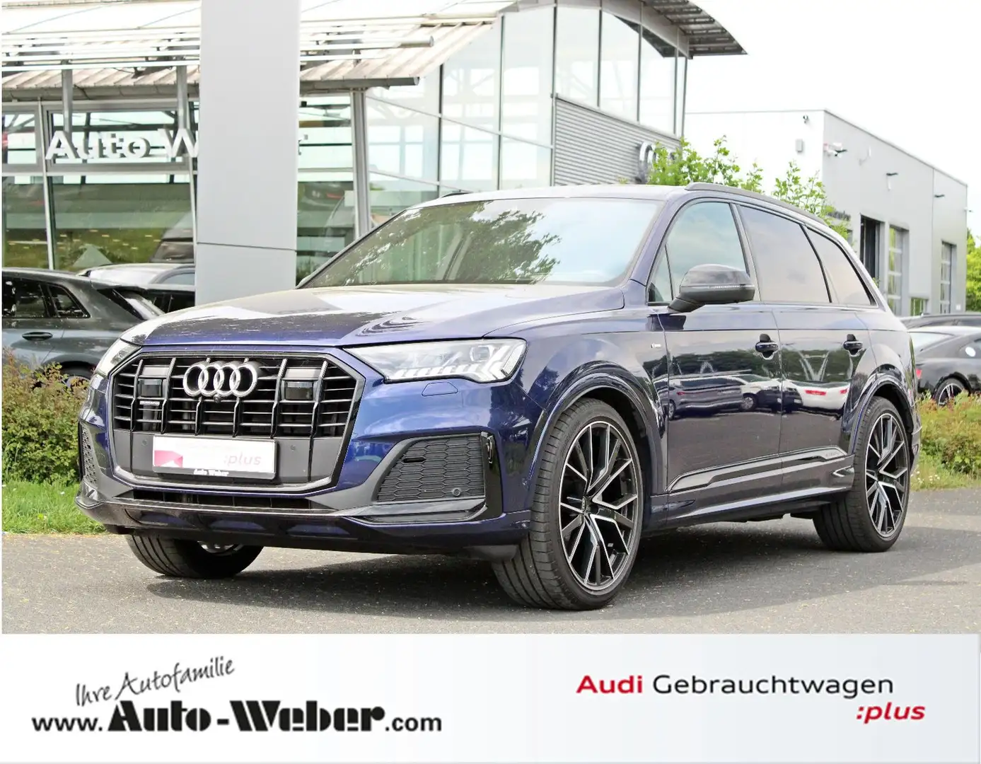 Audi Q7 50TDI S LINE BLACK PANO HUD STHZ AHK MATRIX Blau - 1