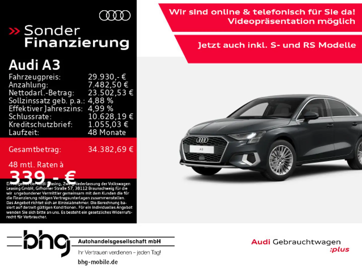 Audi A3 35 TFSI Limousine advanced Grau - 1